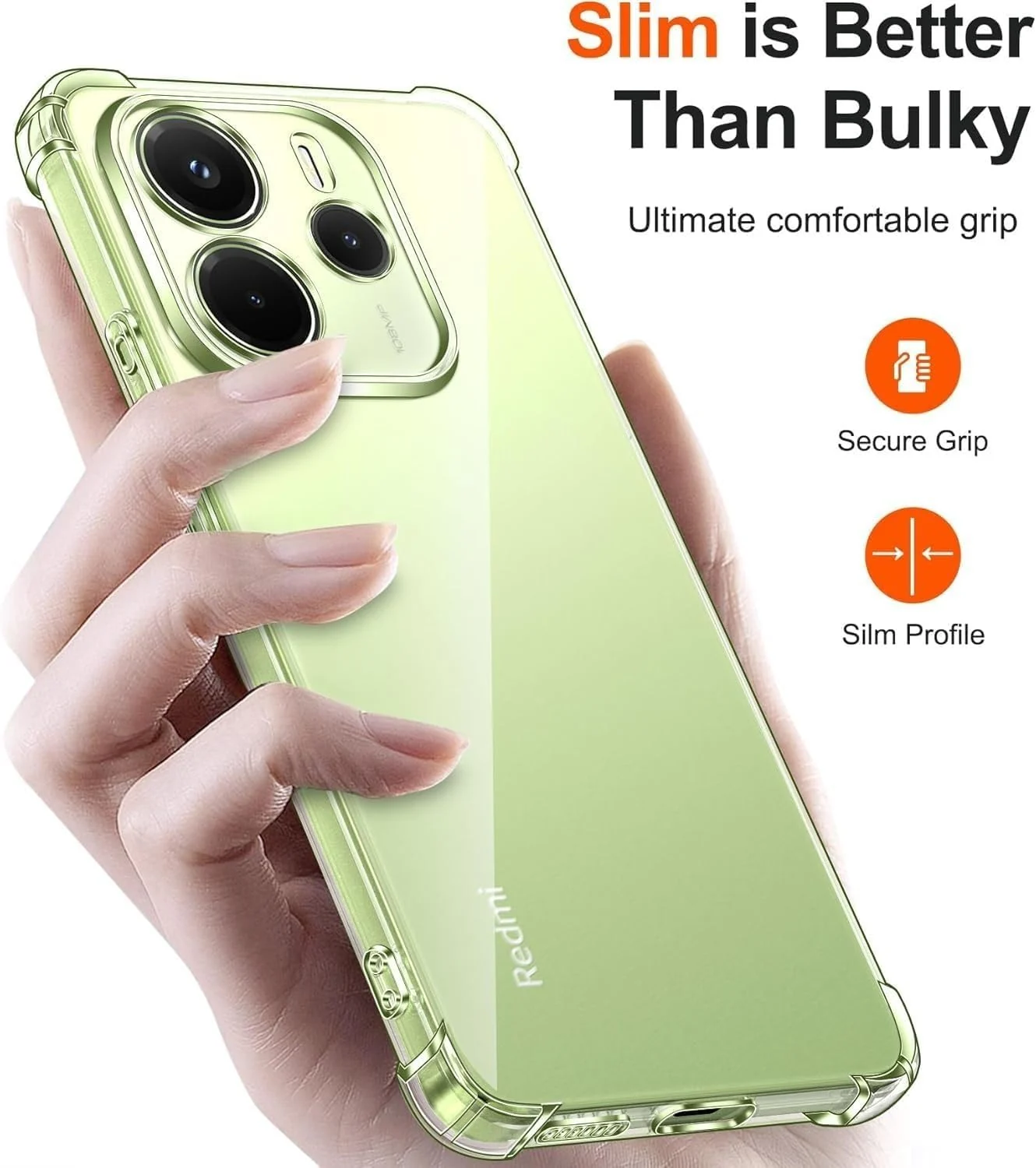 DL3 Mobilak Clear TPU Protective Case for Xiaomi Redmi Note 14 4G with Camera Protection and Shockproof Design - Clear