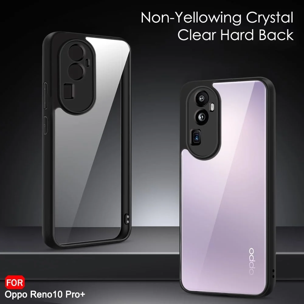 DL3 Mobilak Clear TPU Case for OPPO Reno 10 Pro + Plus 5G, Camera protection, Shock-absorbing protection, Scratch-resistant surface - Black