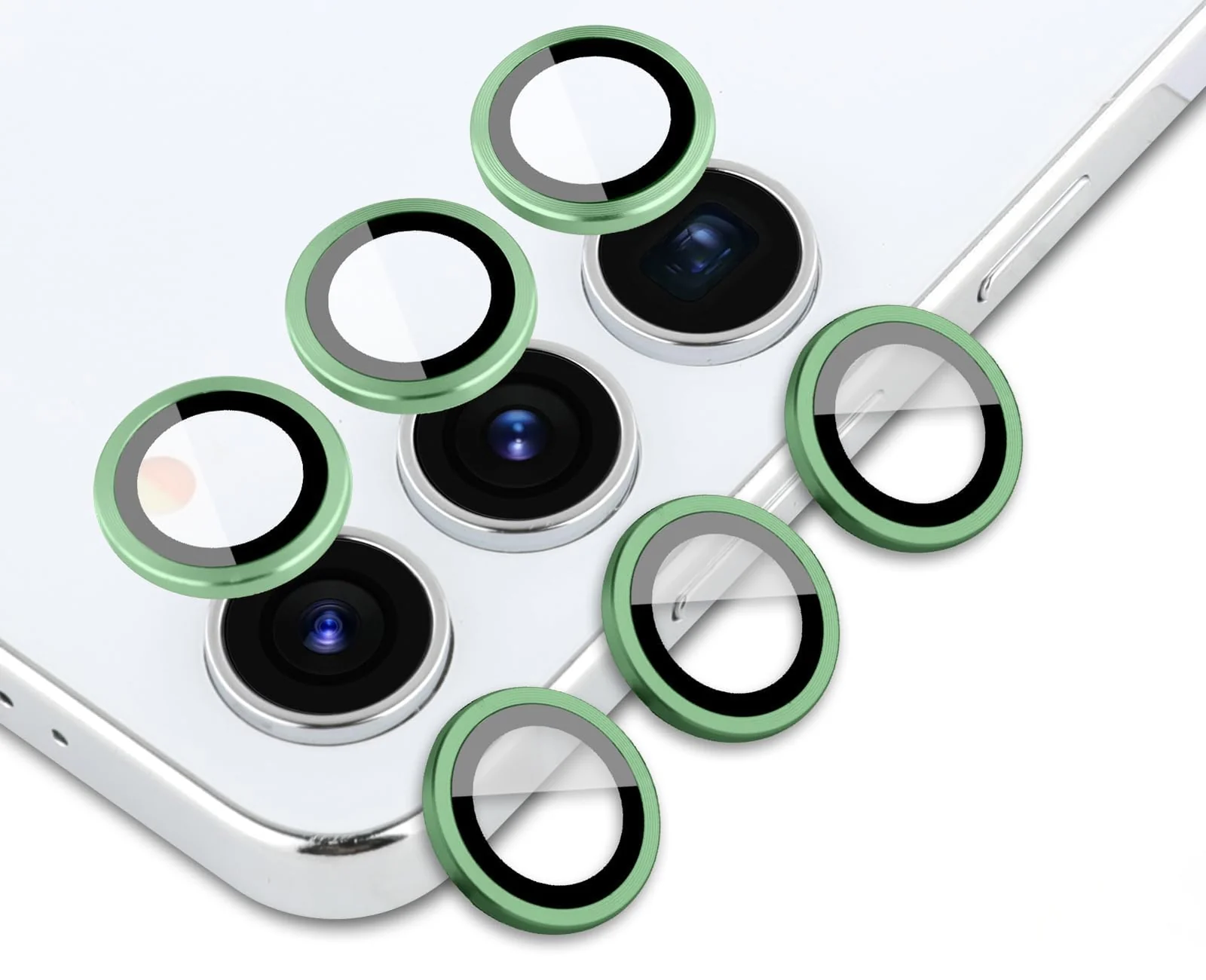 DL3 Mobilak Camera Lens Protector for Samsung Galaxy S23 FE Accessories, 9H Tempered Glass Metal Individual Ring Camera Cover Screen Protector for Samsung S23 FE, Case Friendly, Anti Scratch - Green