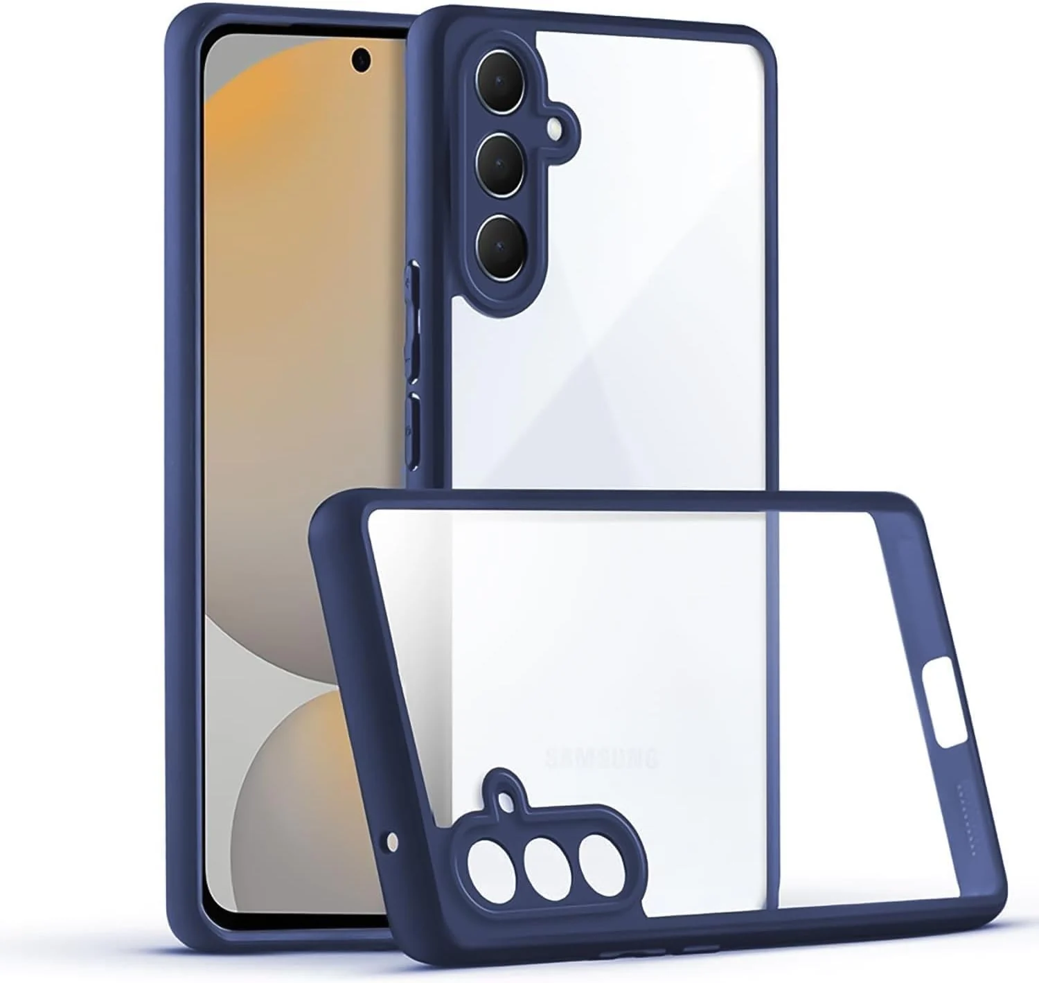 DL3 Mobilak Clear PC and TPU Protective Case for Samsung Galaxy S23 with Camera Protection and Military-Grade Protection - Blue