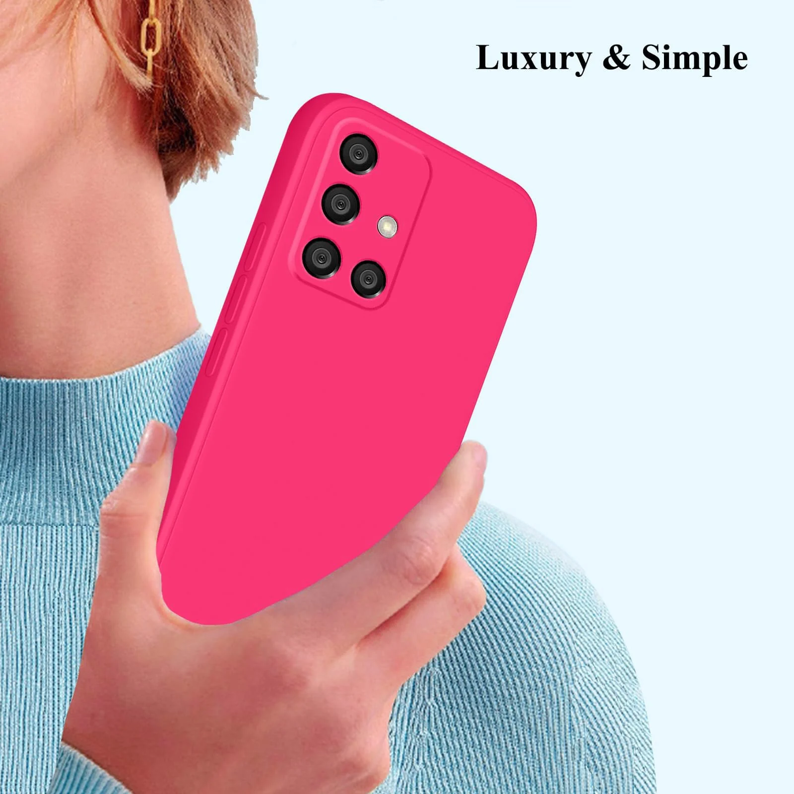 DL3 Mobilak Silicone Protective Case for Samsung Galaxy A71, Shock-absorbing protection, Scratch-resistant surface, Soft microfiber lining - Hot Pink