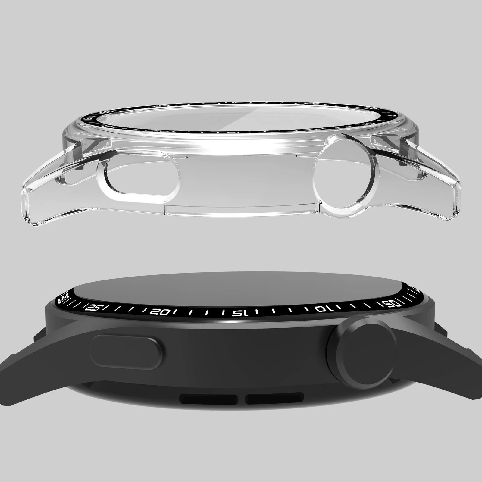 DL3 Mobilak Protective Watch Cover with Screen Protector for Huawei Watch GT3 46mm, Slim, lightweight profile - Clear