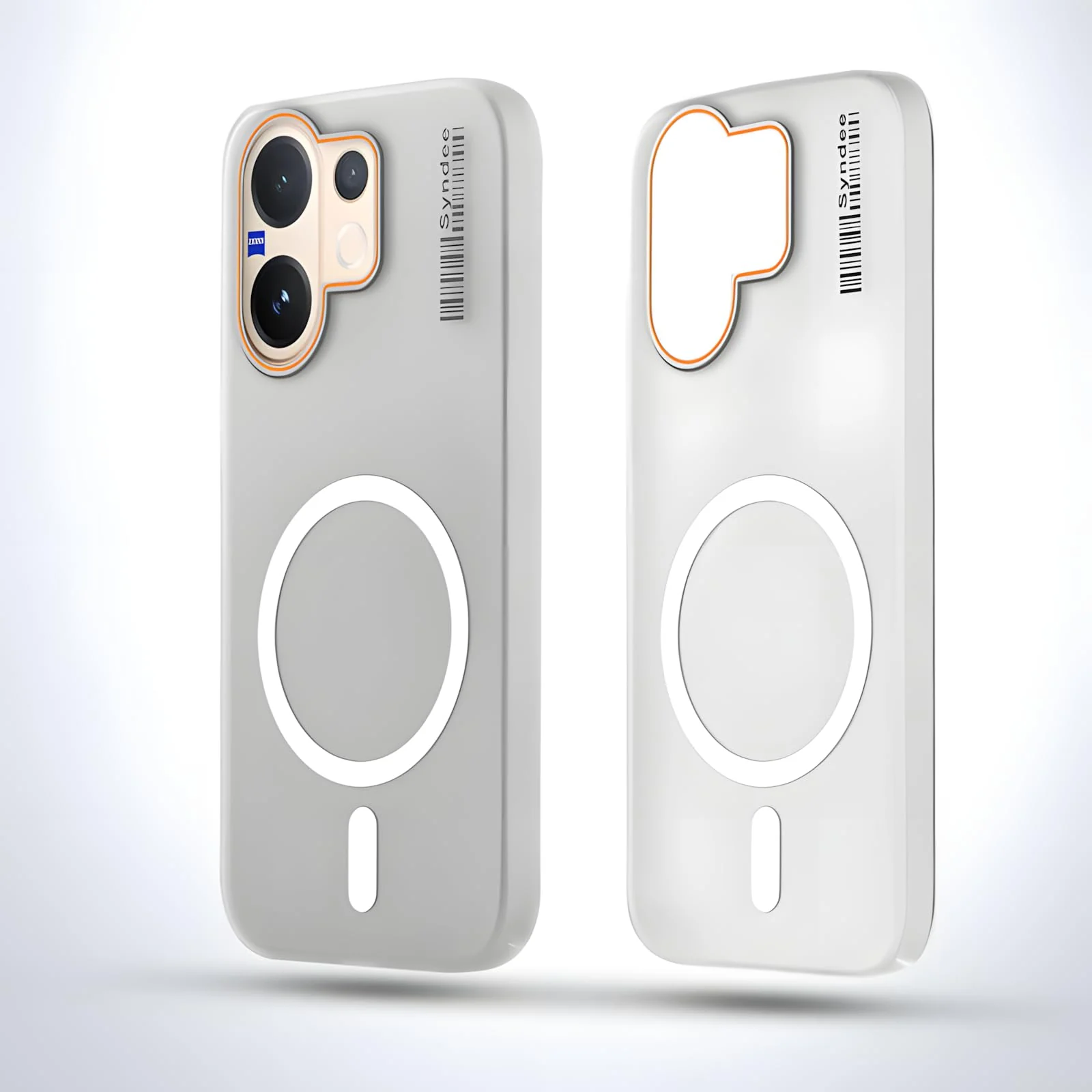 DL3 Mobilak Case Back Cover for Vivo V60 5G, Sleek Frosted Translucent Back Only Compatible with Wireless Magnetic Accessories | Anti-Scratch Shockproof Phone Case - Clear