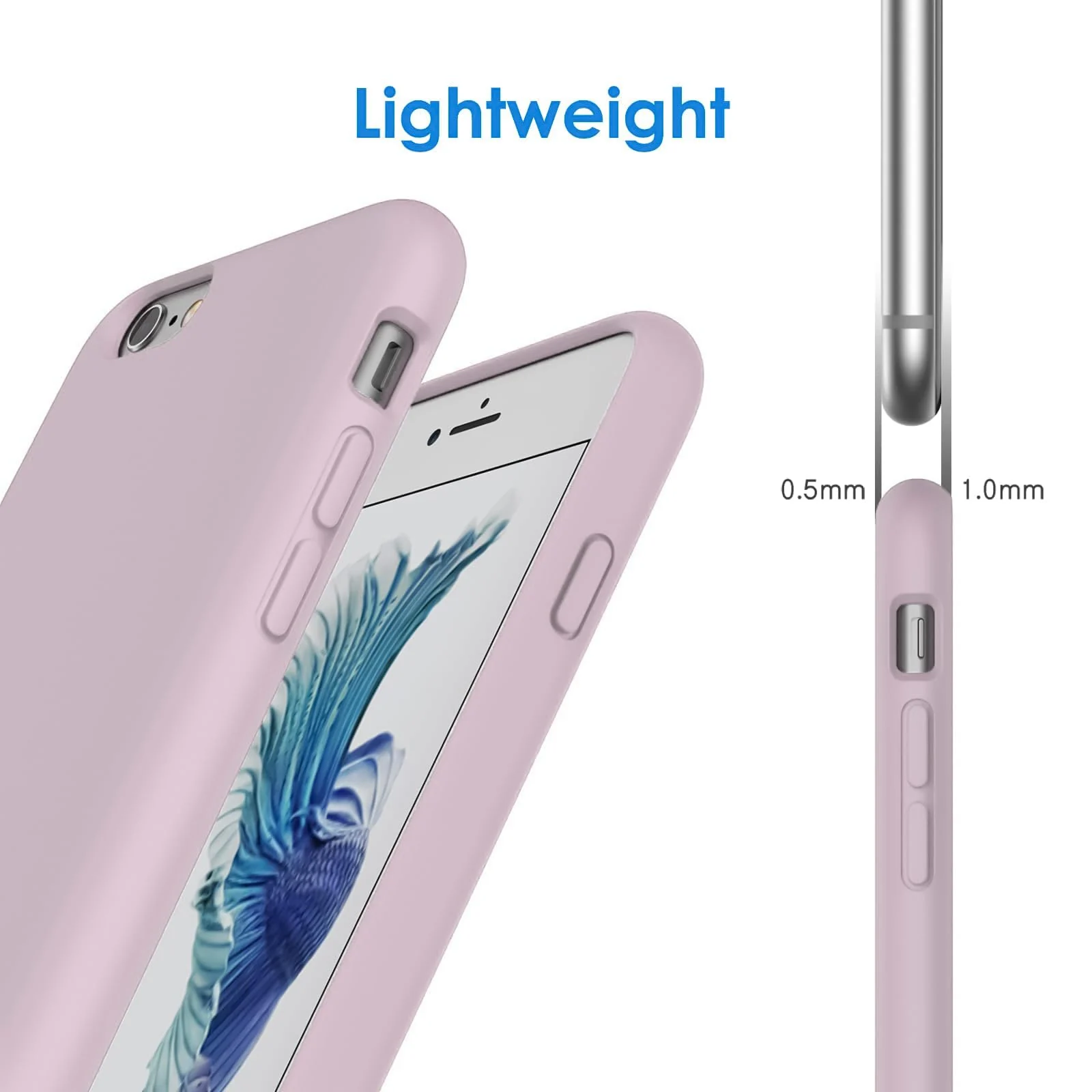 DL3 Mobilak Liquid Silicone Protective Case for iPhone 6 / 6S with Camera Protection and Microfiber Lining - Light Pink