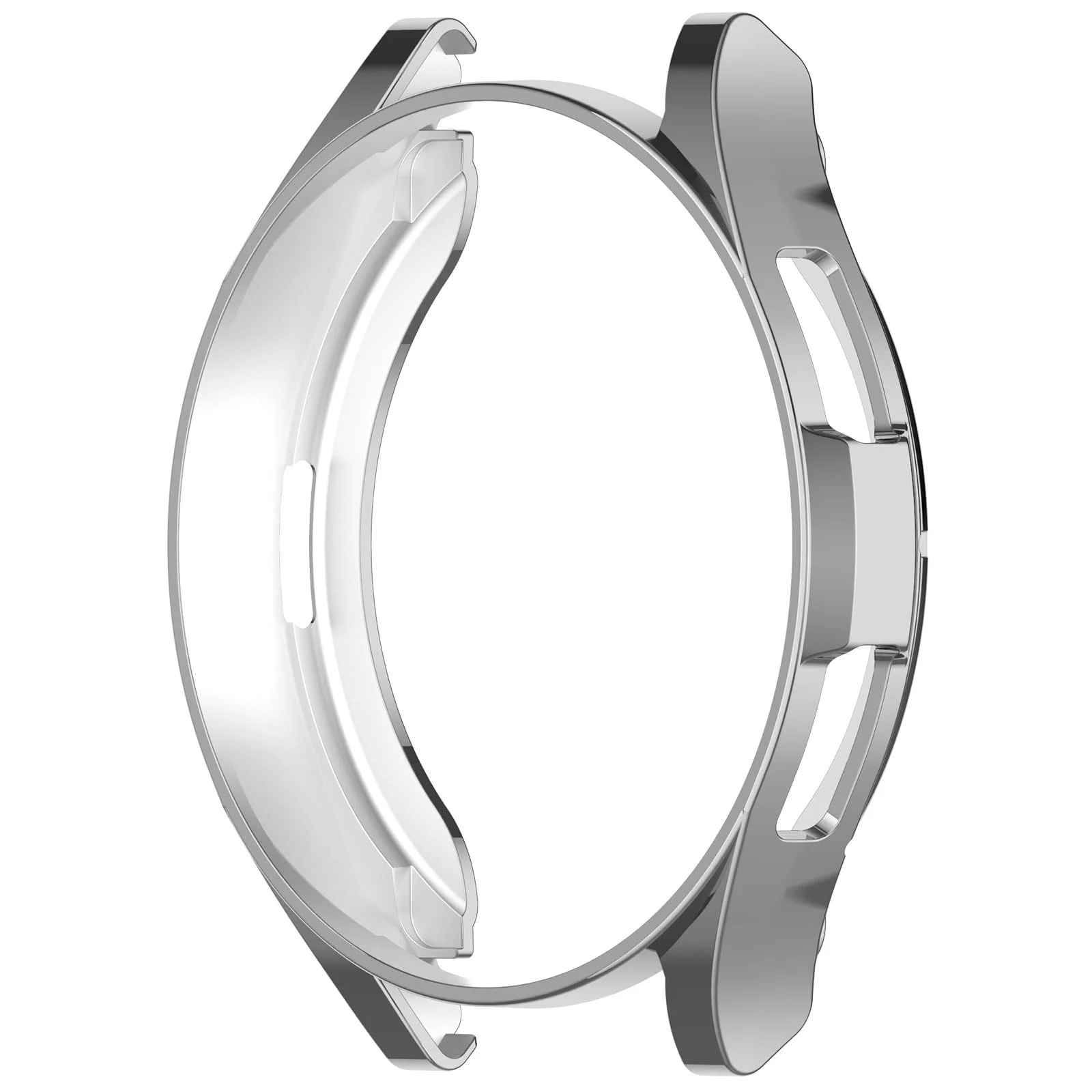 DL3 Mobilak Bumper Case Protector for Samsung Galaxy Watch 6 Classic 47mm, [NO Screen Film] Flexible Lightweight Glossy TPU Edge Case Protective Cover Galaxy Watch 6 Classic 47mm - Silver