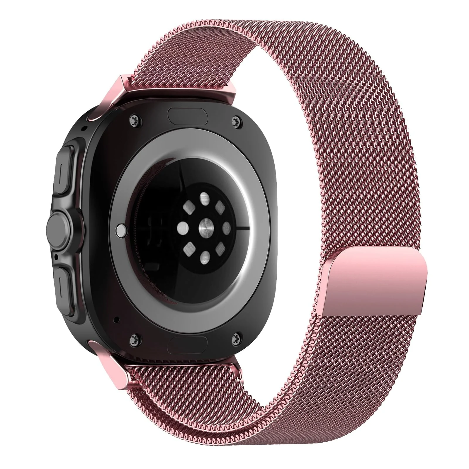 DL3 Mobilak Metal Band Compatible with Samsung Galaxy Watch 7 Ultra Bands 47mm, Stainless Steel Mesh Loop Magnetic Clasp Wristbands Replacement Accessory Women Men for Samsung Watch Ultra Band 47 mm - Pink
