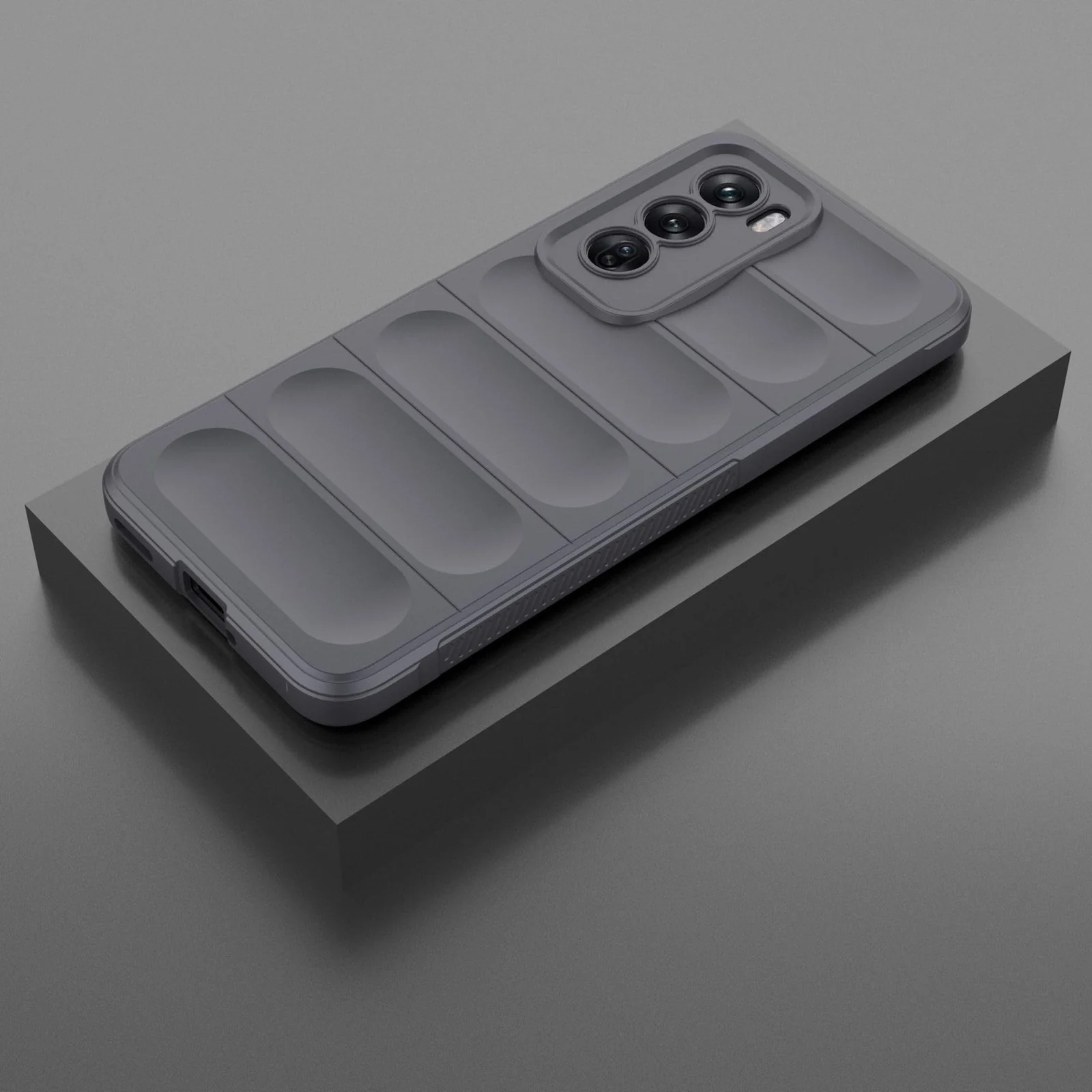 DL3 Mobilak Silicone Case for OPPO Reno 12 Pro 5G Heavy Duty Protective [Slim Fit] Shockproof Soft Flexible Protective Design Shock-Absorption TPU Cover With Camera Protection - Dark Gray