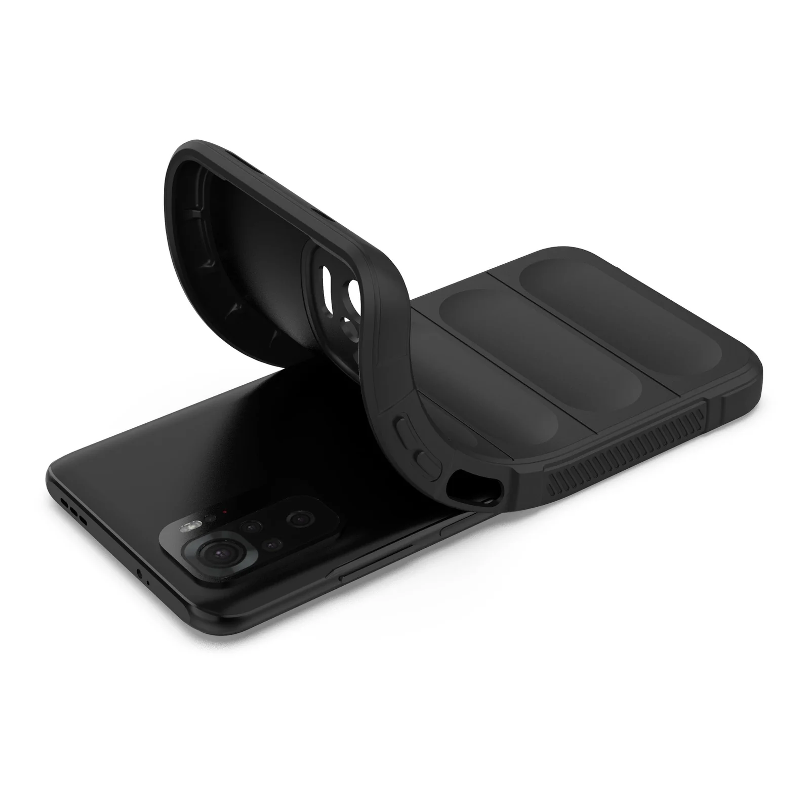 DL3 Mobilak Flexible Silicone and TPU Protective Case with Camera Protection for Xiaomi Redmi Note 10 4G / Note 10S - Black