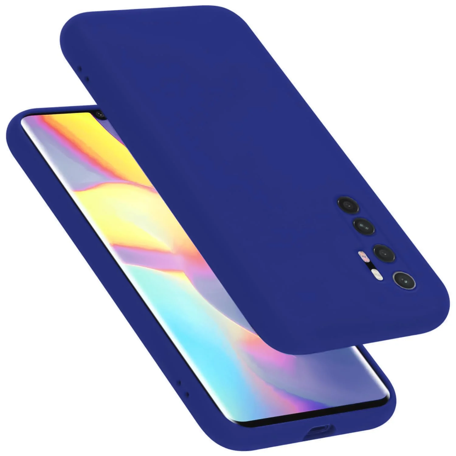 DL3 Mobilak Silicone Protective Case for Xiaomi Mi Note 10 Lite, Shock-absorbing protection, Scratch-resistant surface, Soft microfiber lining - Pepsi