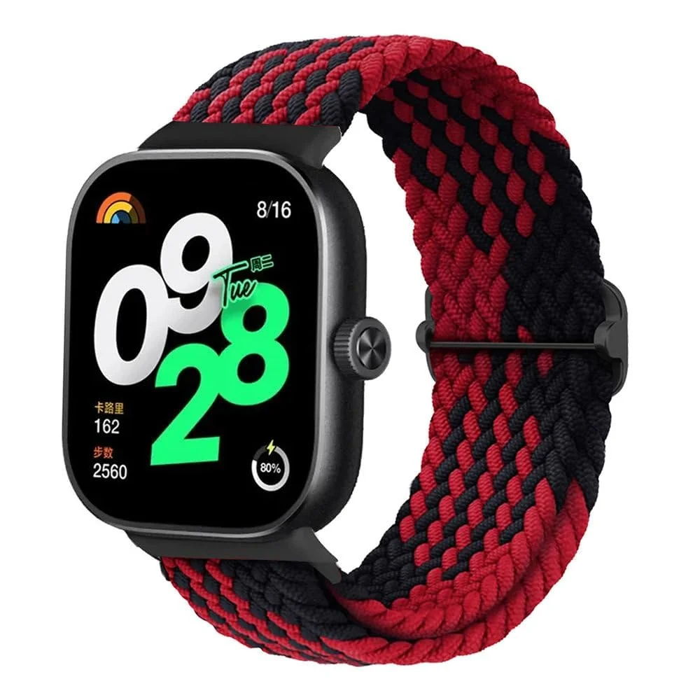 DL3 Mobilak Braided Band For Redmi 4/5 / 6 / Xiaomi Smart Band 8 Pro/Band 9 Pro for Women Men, Adjustable Braided Bands Straps Elastics Sport Wristband Nylon Strap
