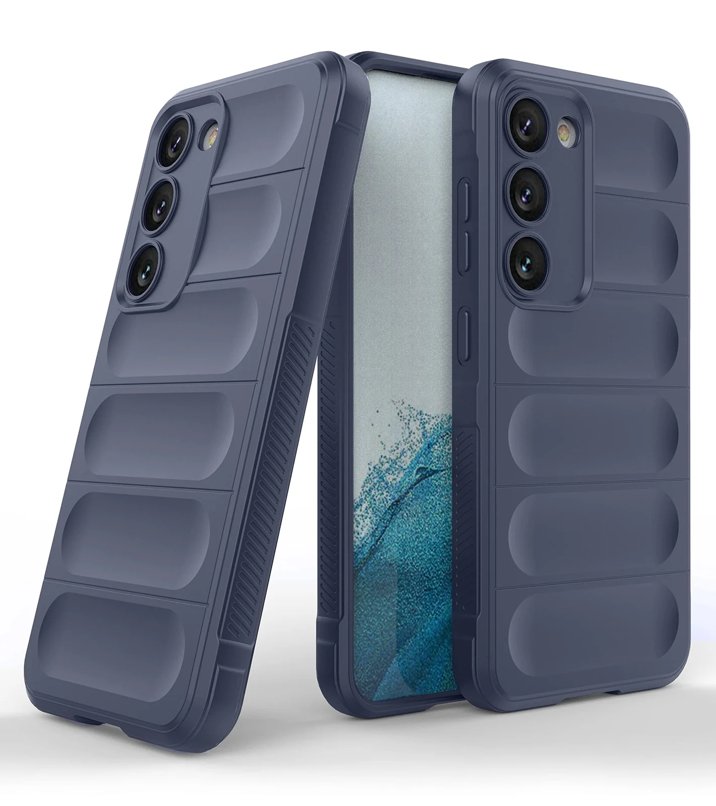 DL3 Mobilak Silicone Case for Samsung Galaxy S23+ Plus Heavy Duty Protective [Slim Fit] Shockproof Soft Flexible Protective Design Shock-Absorption TPU Cover With Camera Protection - Blue