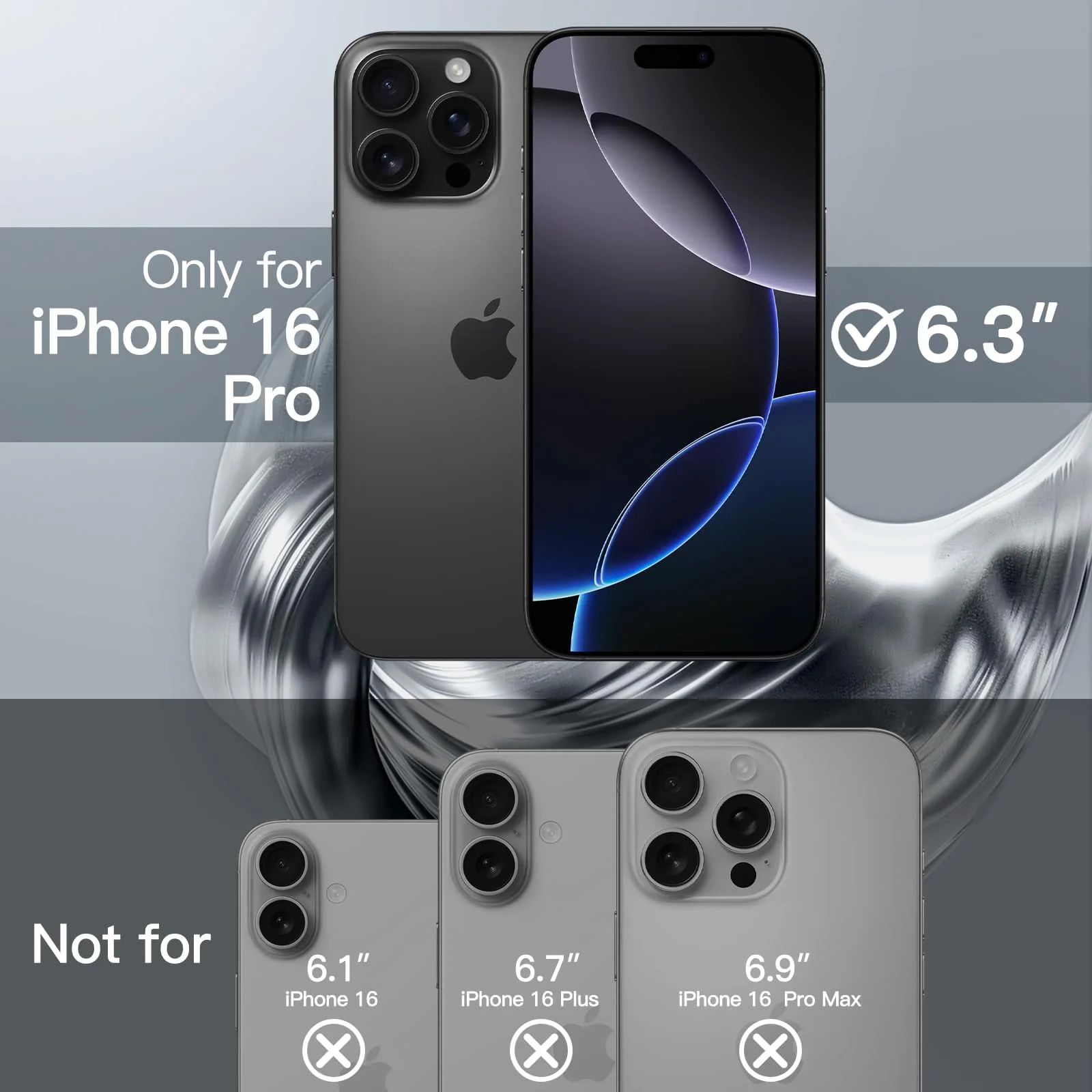 DL3 Mobilak Plated-Edge Protective Case for iPhone 16 Pro 6.3-Inch, Compatible with MagSafe accessories, Supports wireless charging, Shock-absorbing protection - Black