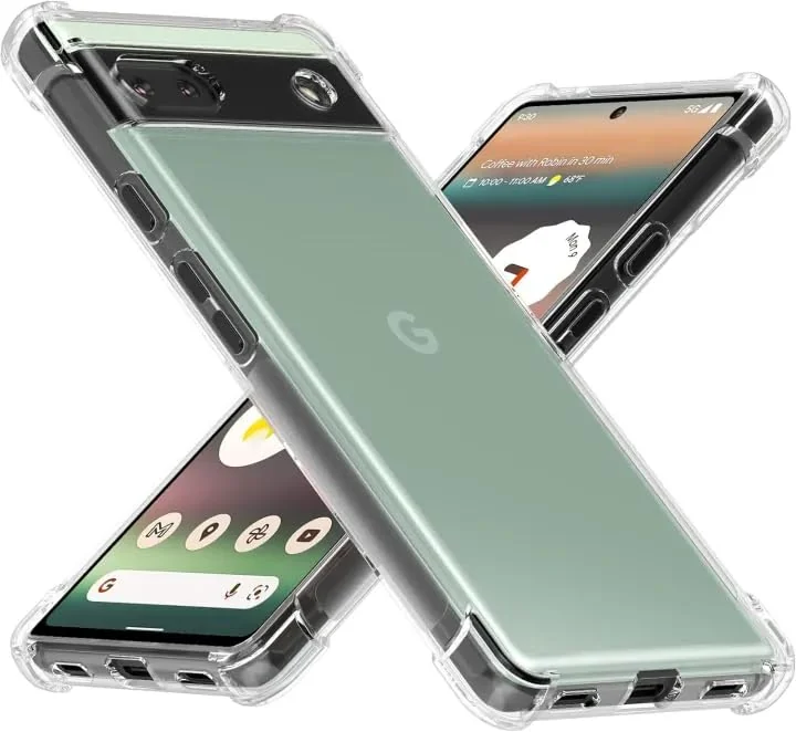 DL3 Mobilak Case Compatible with Google Pixel 6A, Cover SiliconeTransparent TPU Gorilla Anti-shock Protector Camera Shockproof Corners - Clear