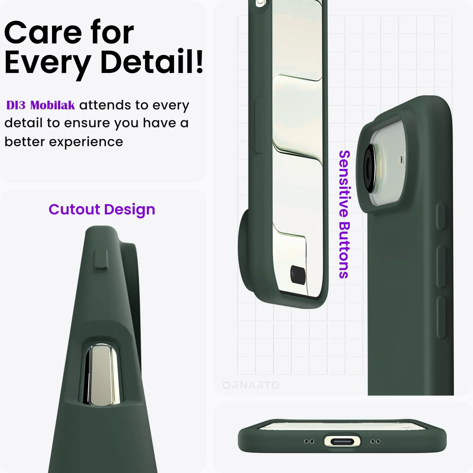 DL3 Mobilak Liquid Silicone Protective Case for iPhone 17 Air 6.5-Inch with Microfiber Lining and Shockproof Design - Green