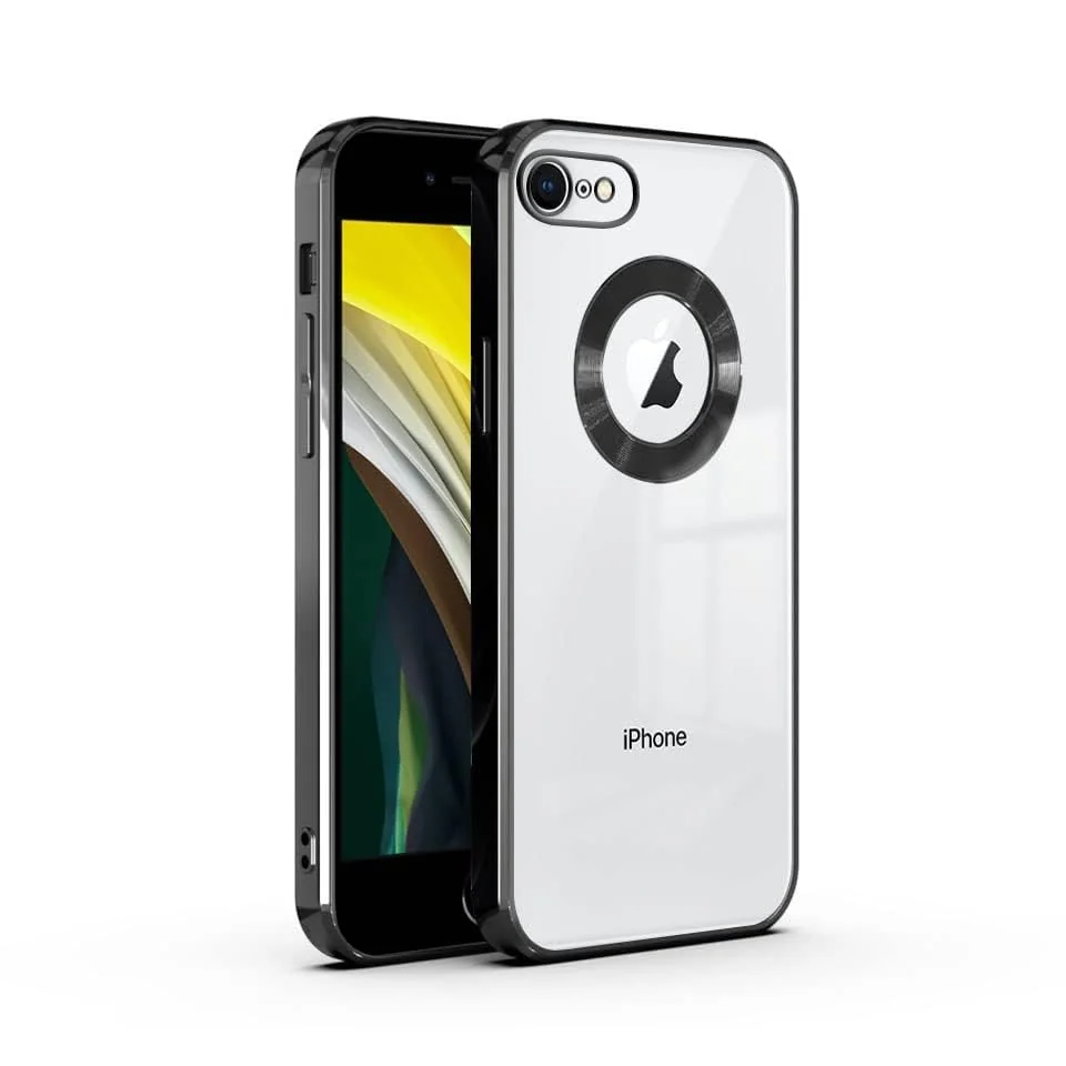 DL3 Mobilak Clear TPU Protective Case for iPhone 7 / 8, iPhone SE 2022, iPhone SE 2020 with Camera Protection and Shockproof Design - Black