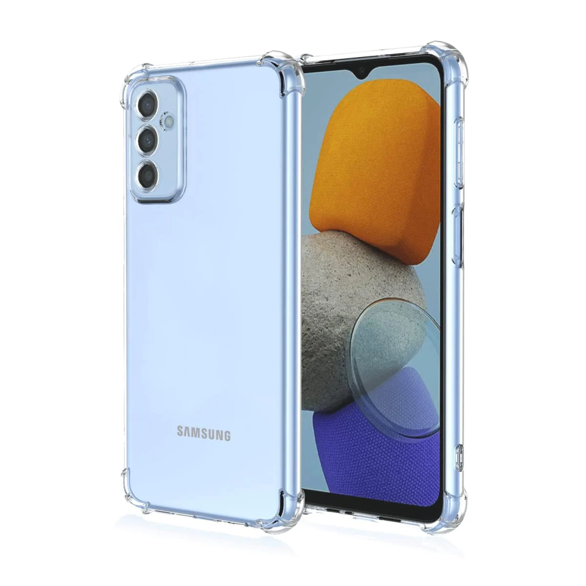 DL3 Mobilak Case Compatible with Samsung Galaxy M23 / M13 4G / F23, Cover Silicone TPU Gorilla Anti-shock Protector Camera Shockproof Corners - Clear