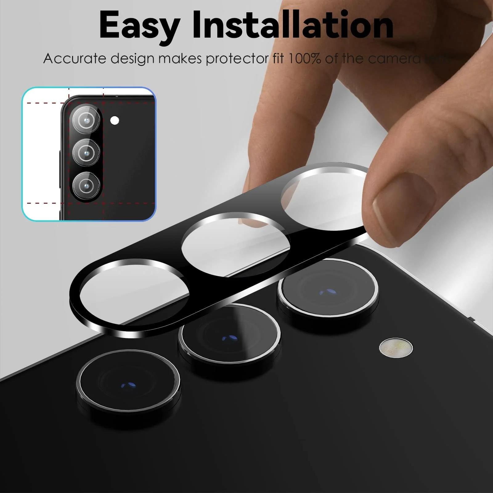 DL3 Mobilak Samsung Galaxy A15 5G Camera Lens Protector Tempered Glass Screen Protector HD [Full Coverage][Anti-Scratch] Drop Protection Ultra Clear/Thin Lens Protector Case - Black