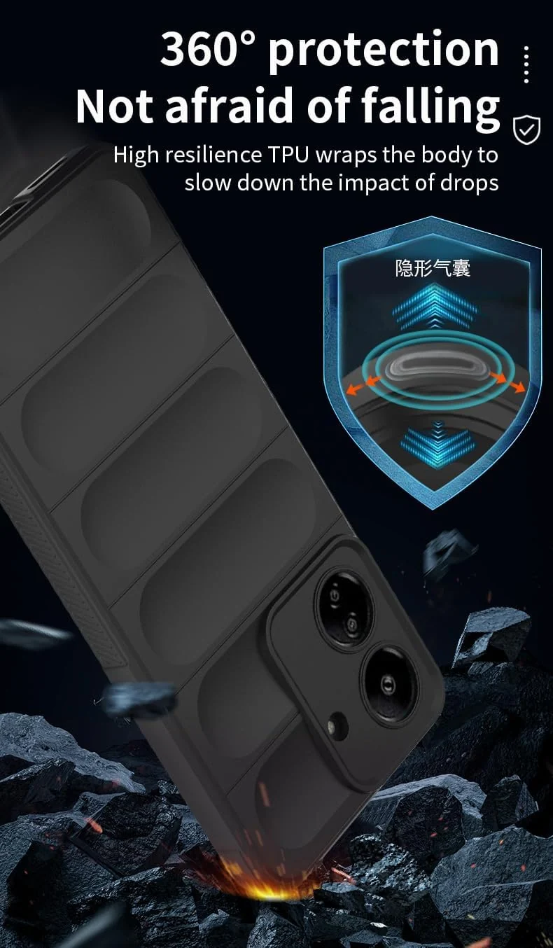 DL3 Mobilak Soft Silicone Protective Case for Xiaomi Redmi 13C 4G with Camera Protection and Shockproof Design - White