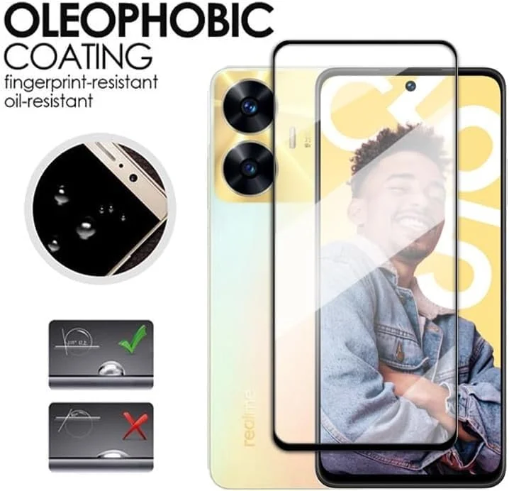 DL3 Mobilak 5D Full Glass Screen Protector For realme C55 / realme Narzo N55 5D Black Frame - Clear