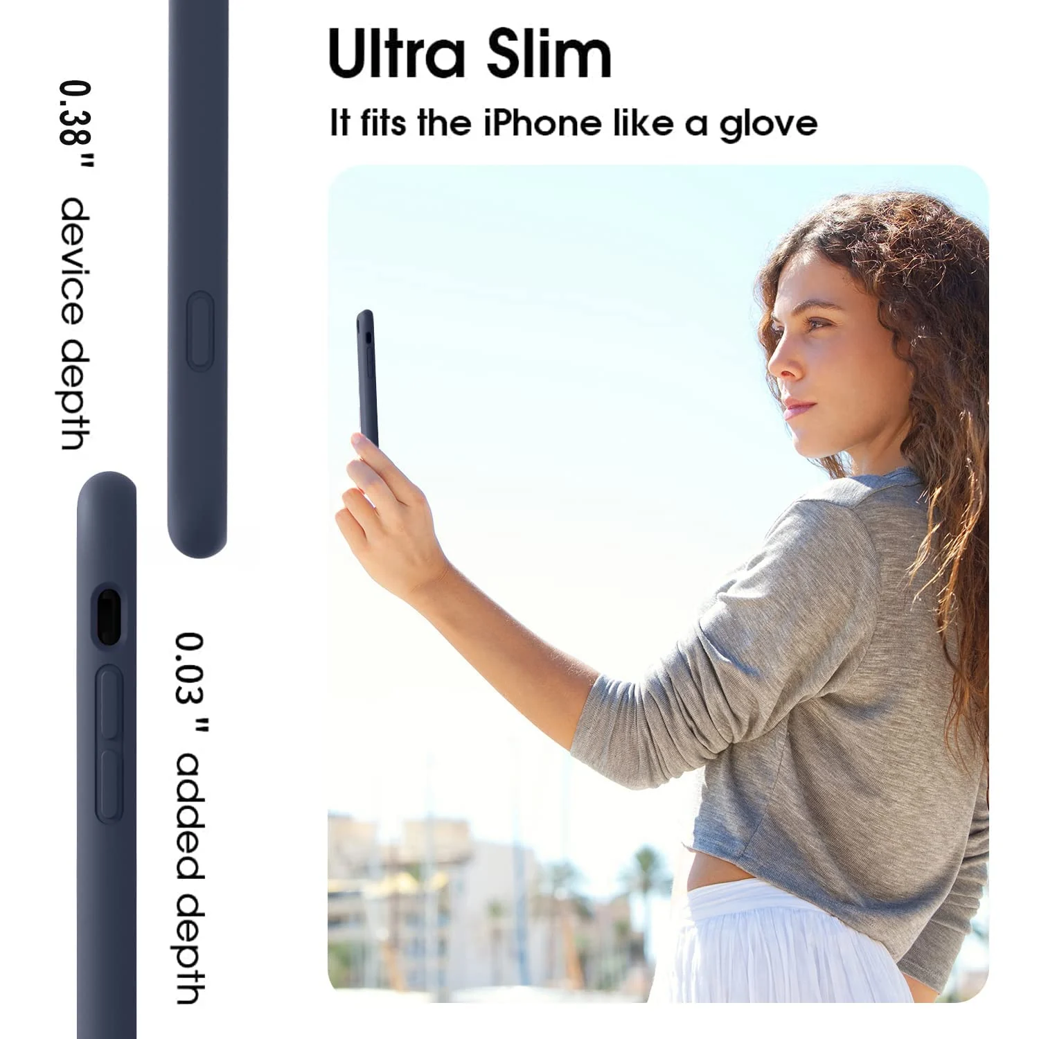 DL3 Mobilak Liquid Silicone Protective Case with Soft Microfiber Lining for iPhone 7 Plus / iPhone 8 Plus - Midnight Blue