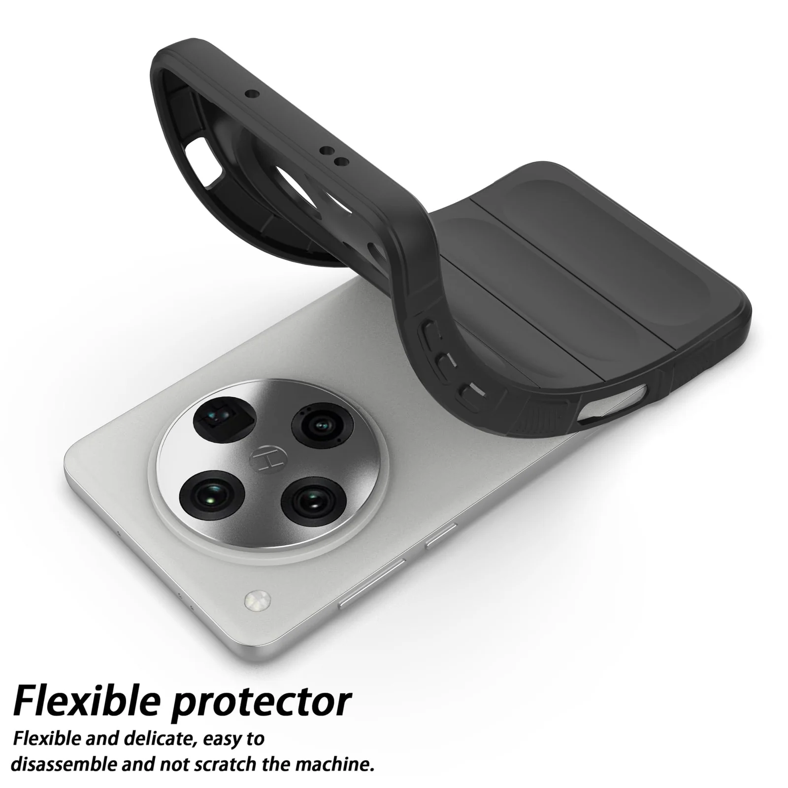 DL3 Mobilak Flexible Silicone and TPU Protective Case with Camera Protection for OPPO Find X8 Pro - Black
