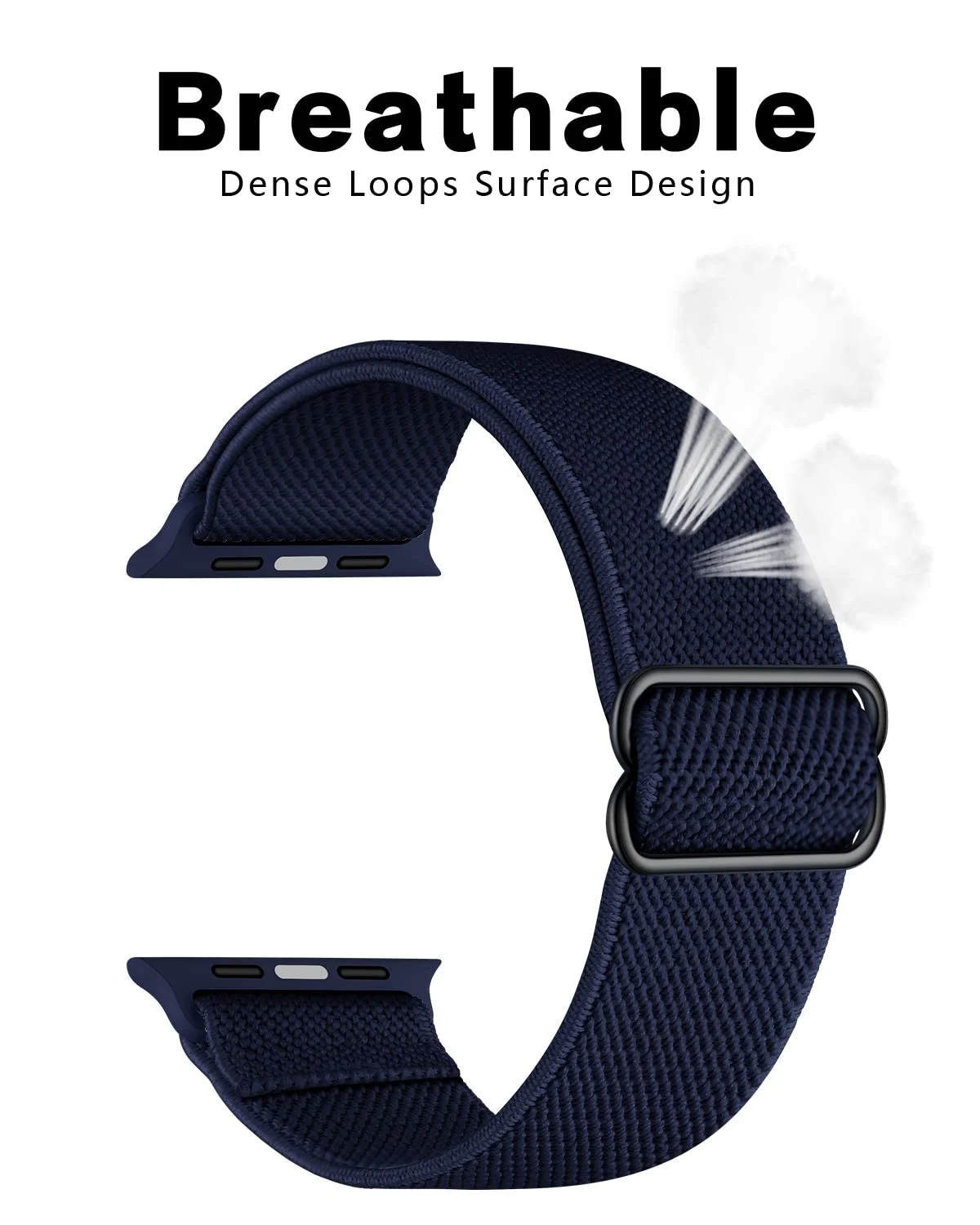 DL3 MOBILAK Nylon Solo Loop Stretchy Straps For Apple Watch Band 49mm 45mm 44mm 42mm 41mm 40mm 38mm, Elastic Wristbands for Series 8 Ultra 7 6 5 4 3 2 1 Se (38MM/40MM/41MM) - Dark Blue
