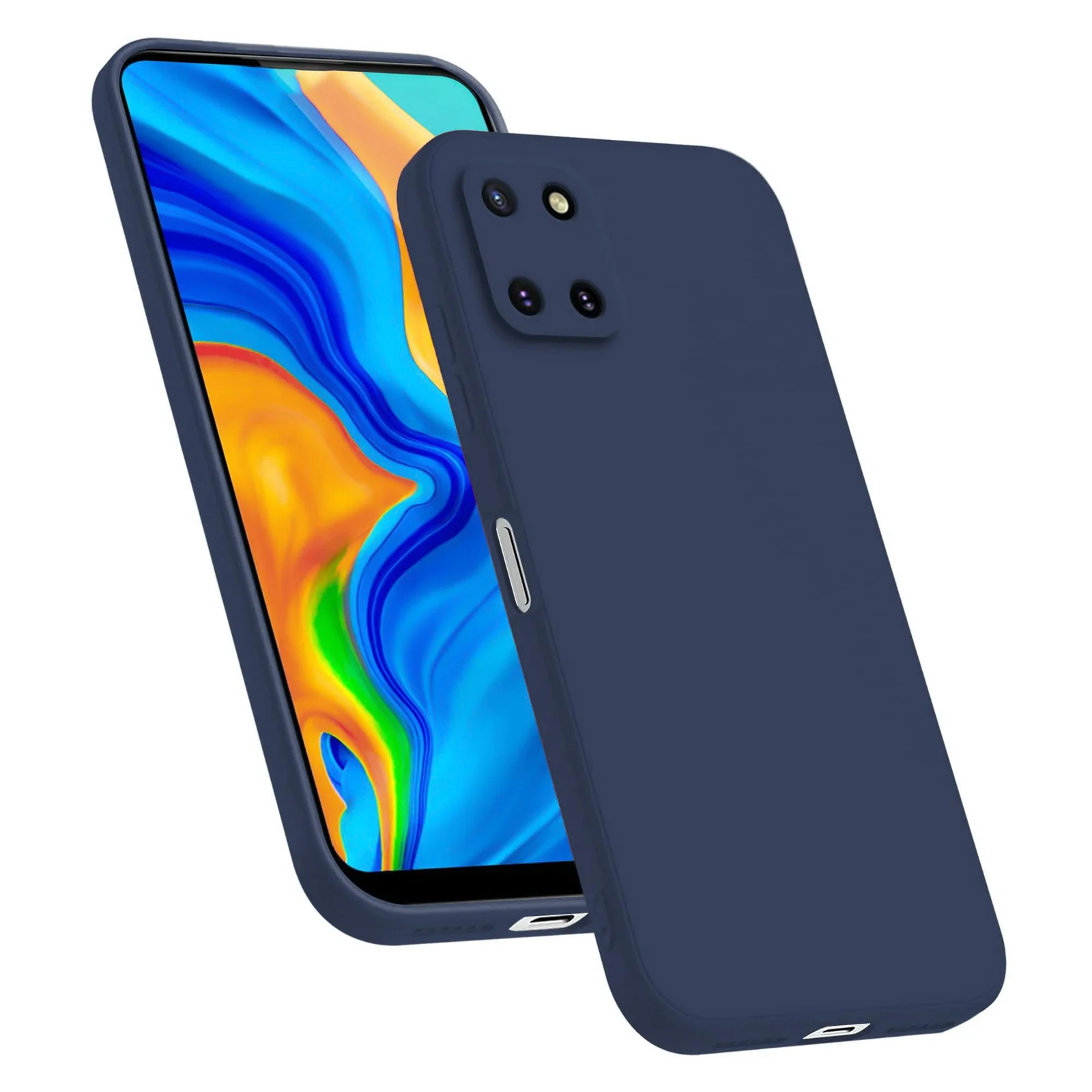 Dl3 Mobilak Samsung Galaxy Note 10 Lite Case, Soft Flexible Liquid Silicone Gel Rubber Bumper Cover, Full Body Shockproof Protective Phone Case (Light Blue)