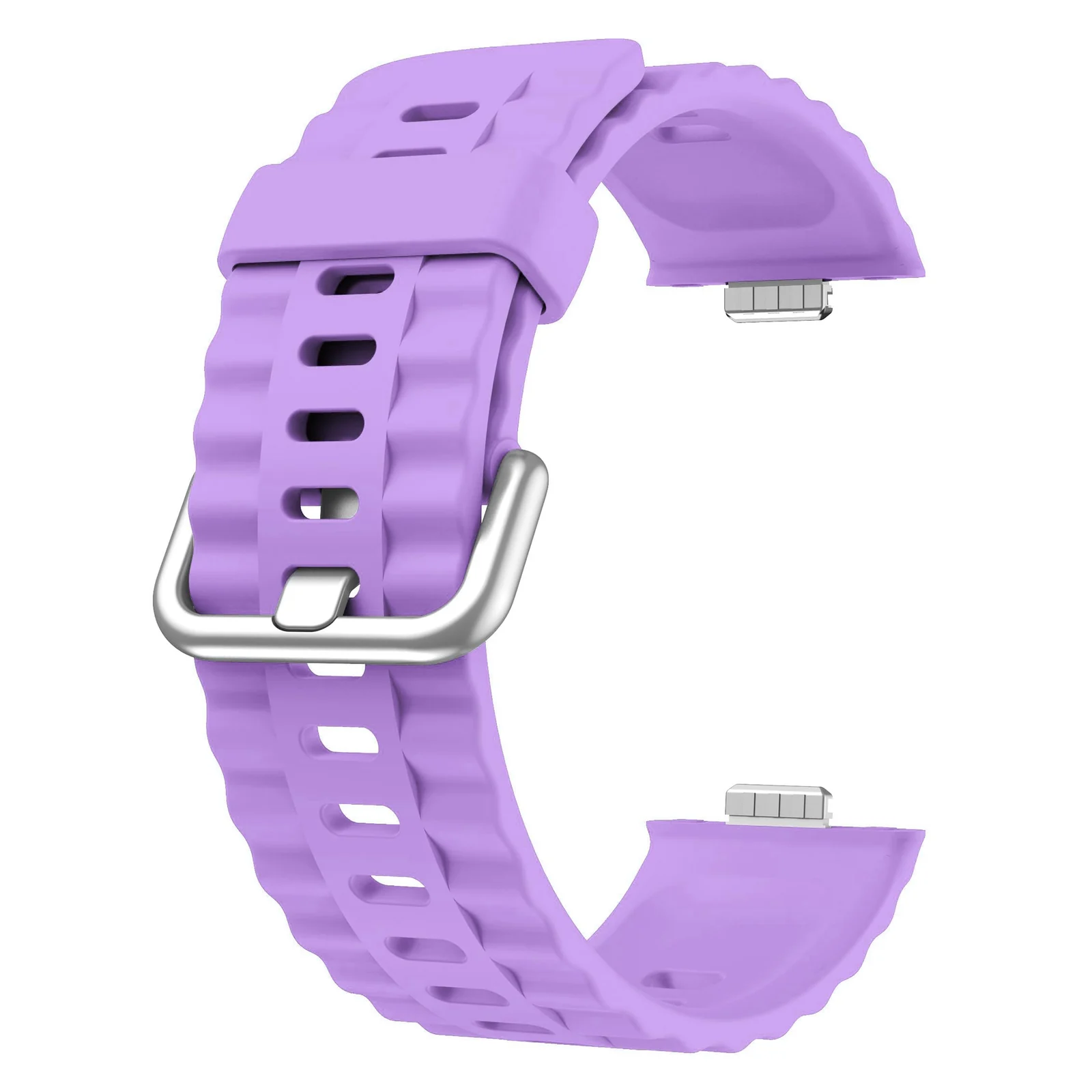 DL3 Mobilak Wavy Texture Sports Wristbands for Huawei Watch Fit 4/Fit 4 Pro/Fit 3 Strap, Breathable Silicone Wristband Strap Watch Strap Bracelet for Huawei Watch Fit 4 Pro/Fit4/3 - Purple