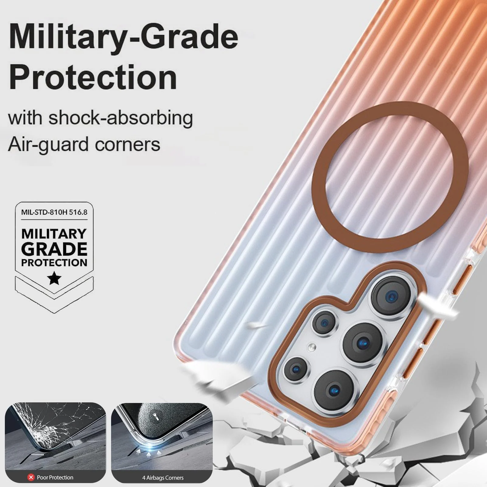 DL3 Mobilak Rugged Protective Case for Samsung Galaxy S26 Ultra, Compatible with MagSafe accessories, Camera protection, Shock-absorbing protection - Black