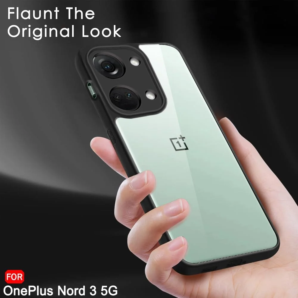 DL3 Mobilak Clear TPU Case for OnePlus Nord 3 / OnePlus Ace 2V, Camera protection, Shock-absorbing protection, Scratch-resistant surface - Black
