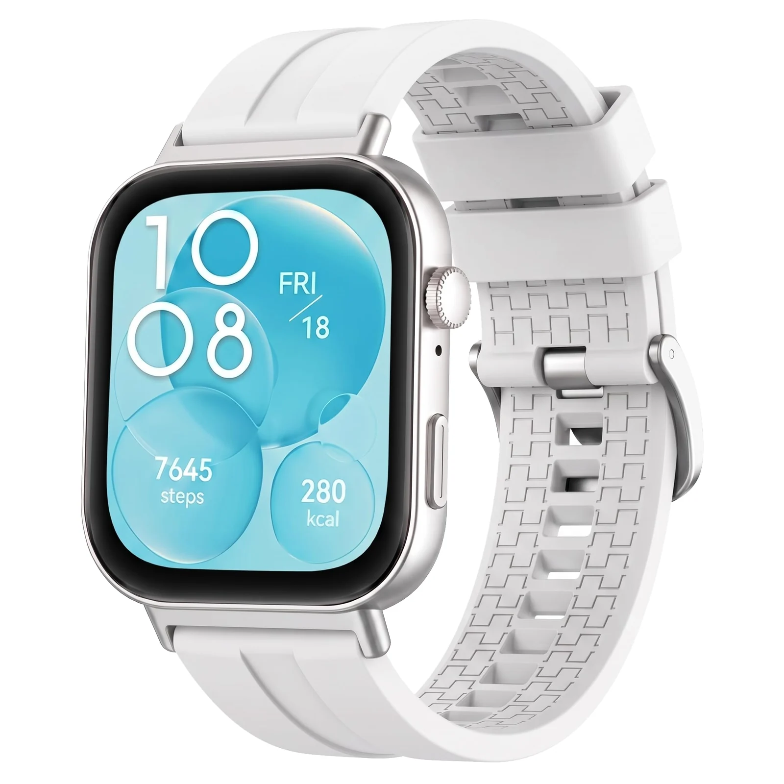 MOBIGON Soft TPU Silicone Sport Strap for Huawei Watch Fit 3 / 4 / 4 Pro / 5 / 5 Pro, White