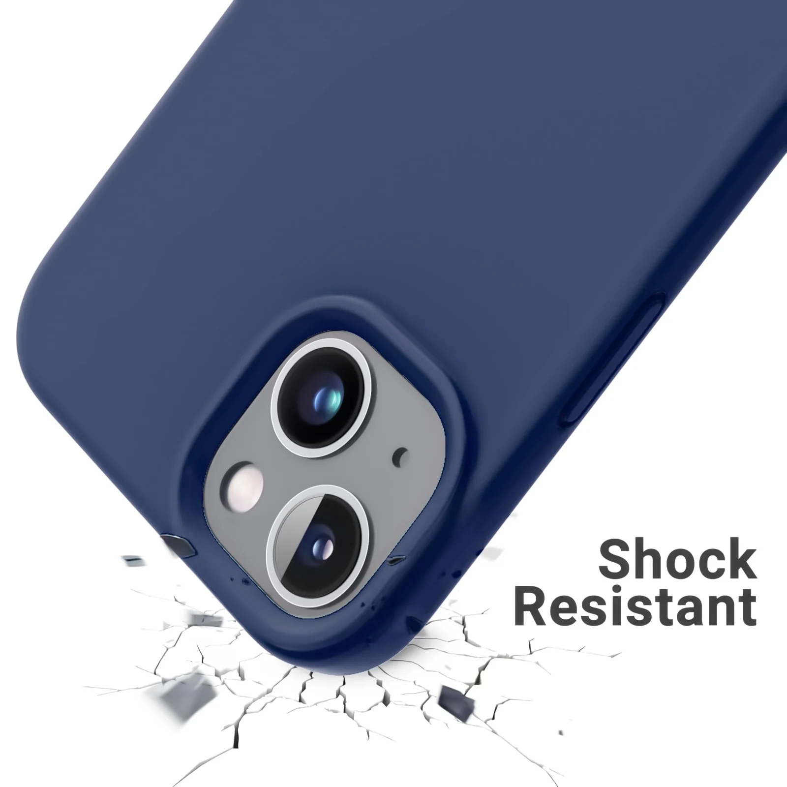 DL3 Mobilak Liquid Silicone Case for iPhone 15 Plus / iPhone 14 Plus, Supports wireless charging, Shock-absorbing protection, Scratch-resistant surface - Blue 2