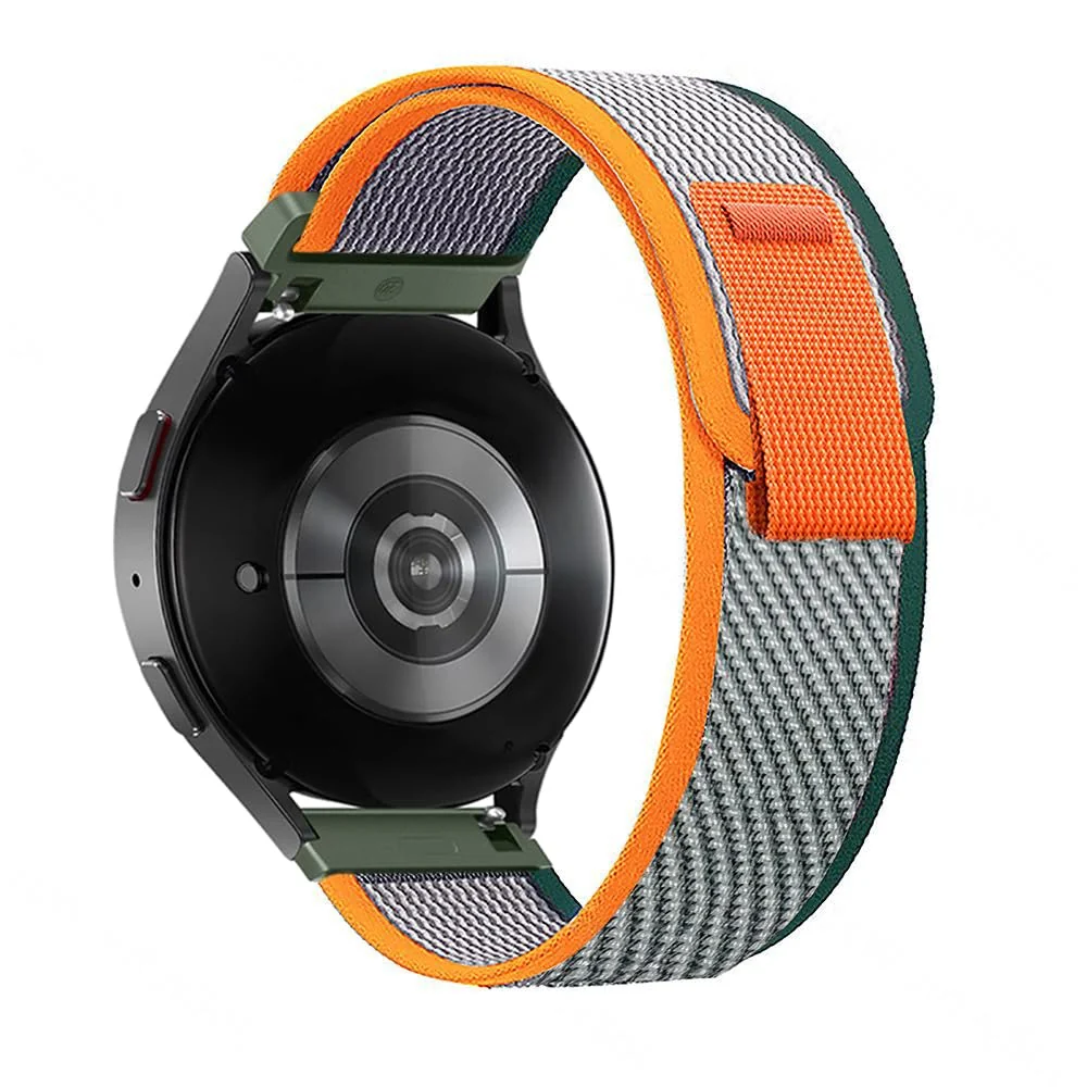 DL3 Mobilak Alpine Loop Band Sport Nylon 22MM For Samsung Galaxy Watch 3 45mm/Watch 46mm/Gear S3/Huawei watch GT4 46MM/GT3 46MM/Watch 3&4/Watch 3&4 Pro/GT2E/GT2 Pro/GT2 46MM/Amazfit GTR 2/2e/3/3 Pro/4 - Grey Orange