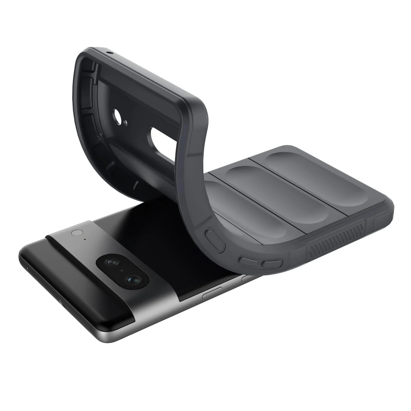 DL3 Mobilak Flexible Silicone and TPU Protective Case with Camera Protection for Google Pixel 7 - Dark Gray