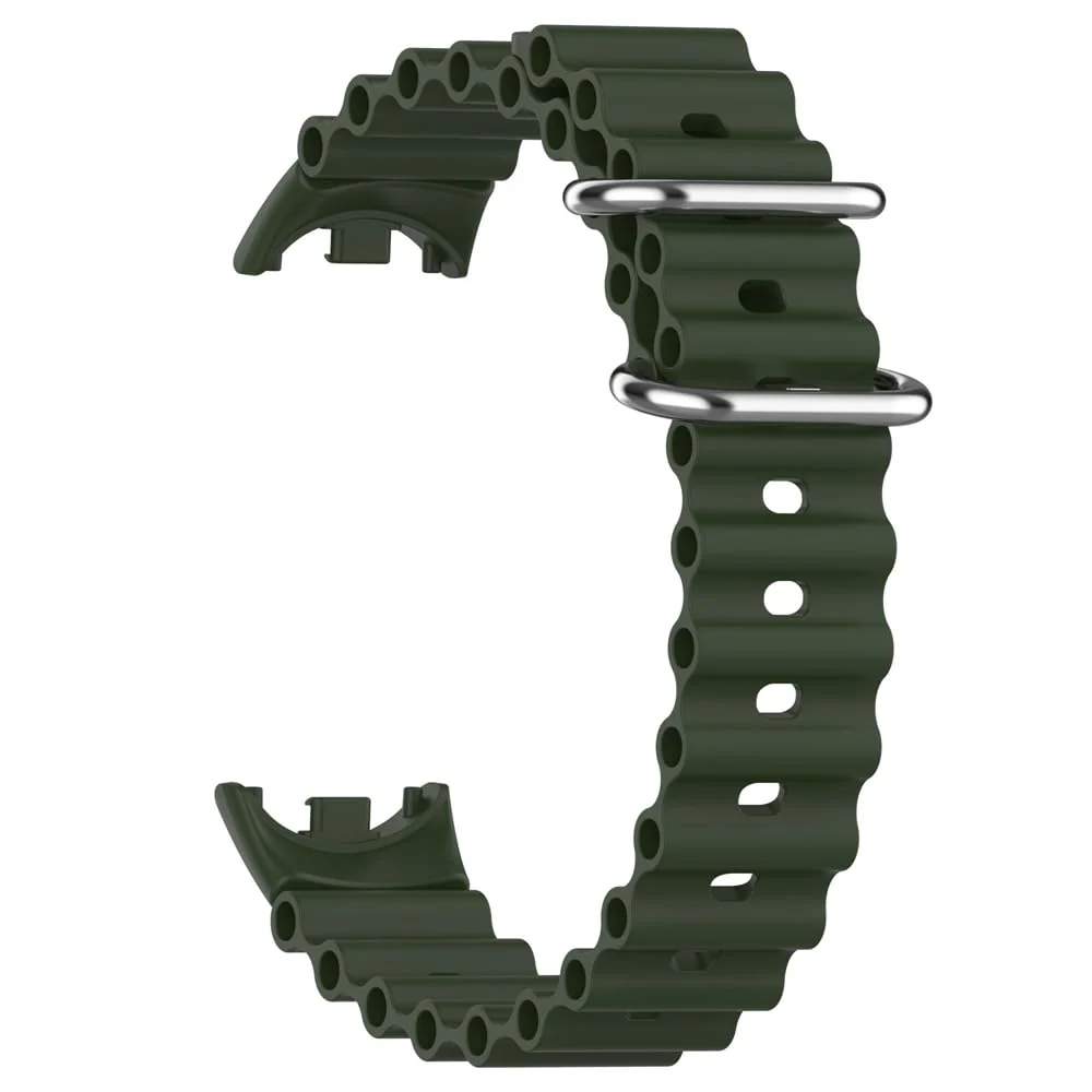DL3 Mobilak Ocean Band for Xiaomi Mi Band 9 / Xiaomi Mi Band 8, Adjustable Silicone Stretchy Sport Strap Women Men Replacement Wristband For Xiaomi Smart Band 8 / Xiaomi Smart Band 9 - Green