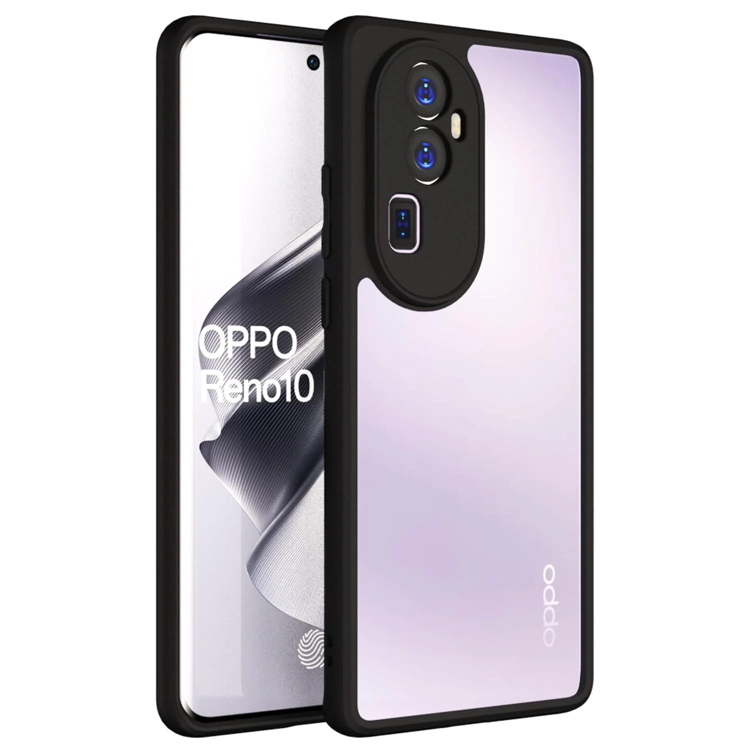 DL3 Mobilak Clear TPU Case for OPPO Reno 10 Pro + Plus 5G, Camera protection, Shock-absorbing protection, Scratch-resistant surface - Black