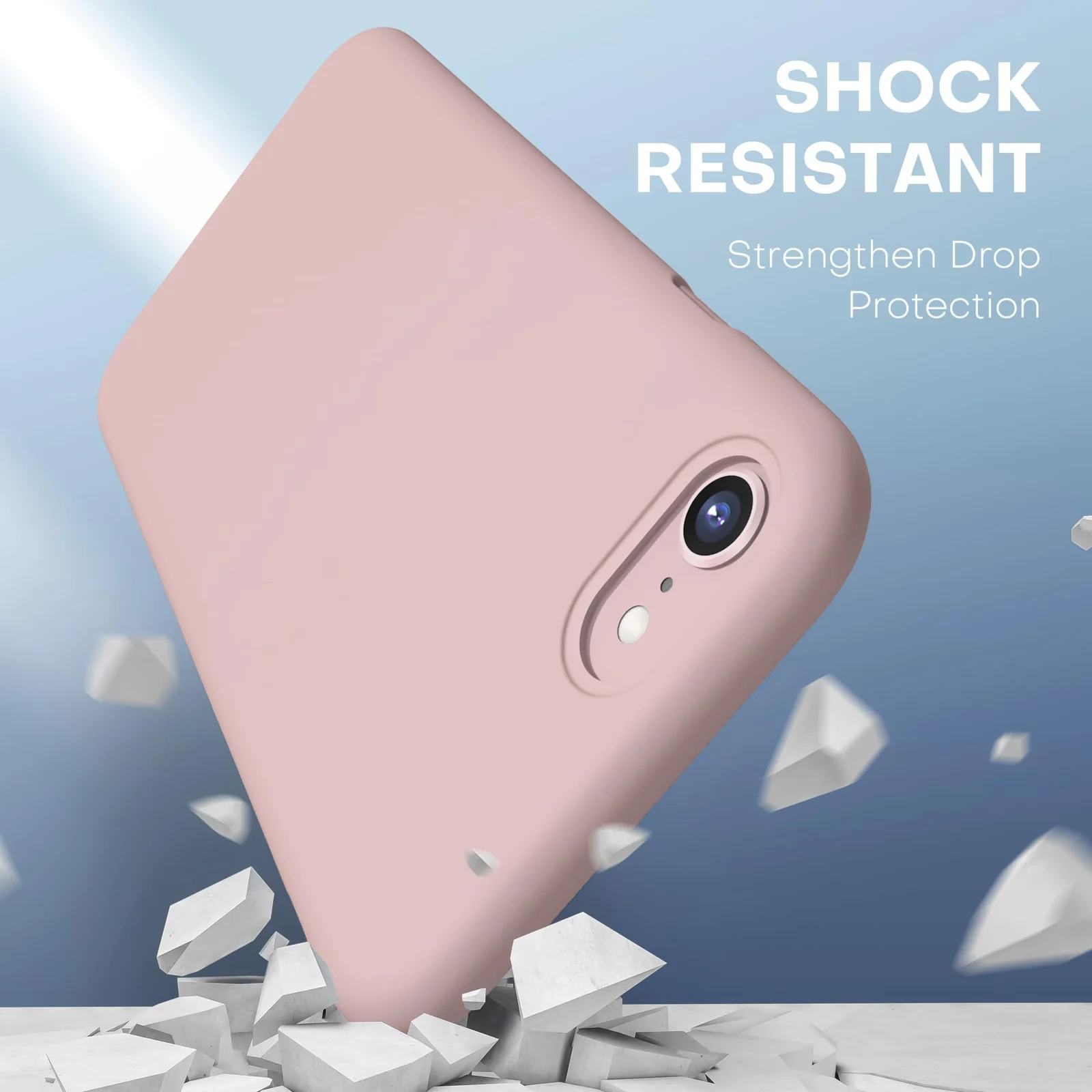 DL3 Mobilak Liquid Silicone Case for iPhone 7 / 8, Shock-absorbing protection, Scratch-resistant surface, Slim, lightweight profile - A.Pink Sand