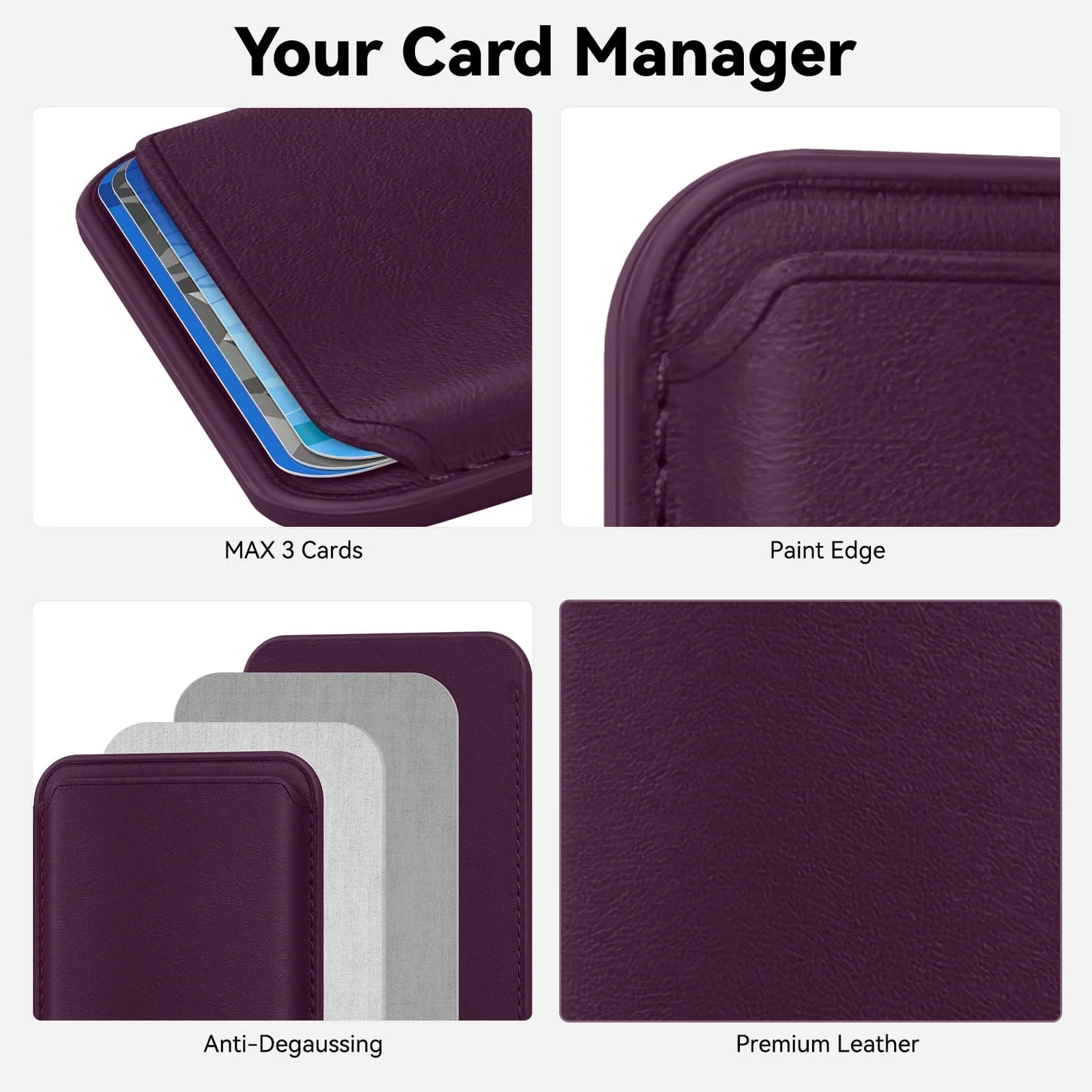 DL3 Mobilak Magnetic Card Holder Phone Wallet for iPhone 16/15/14/13/12 Series with MagSafe, Wallet for iPhone 16 15 14 Pro Max Plus Series, MagSafe 3 Wallet for iPhone 13 12 Pro Max Mini Series - Modena