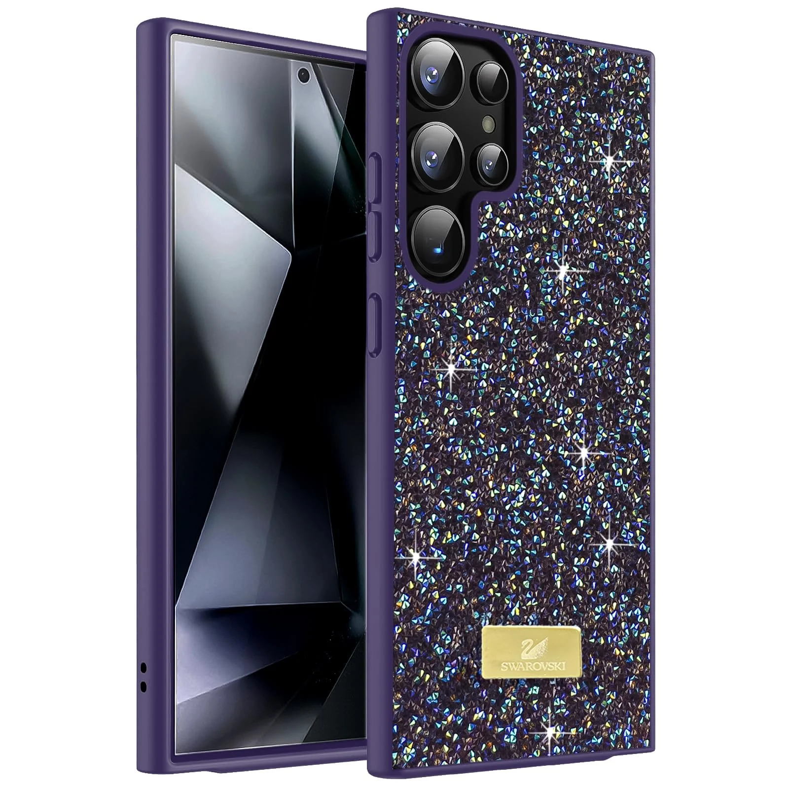 Case For Samsung Galaxy S22 Ultra Case Glitter, Sparkle Diamond Crystal Bling Case with Bling, Ultra Thin Lightweight Full Body Shockproof Anti-Scratch Protective Cover - Black
