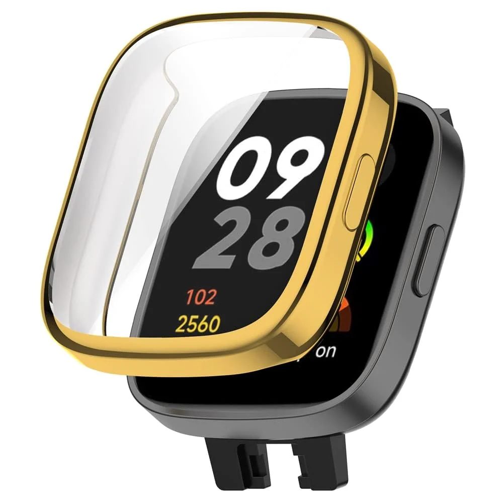 DL3 Mobilak Case Compatible with Xiaomi Redmi Watch 3 (Not Fit Watch 3 Active) Protective Case, Flexible TPU Full Protection Screen Protector Cover Scratch-Resistant Screen Protector Case