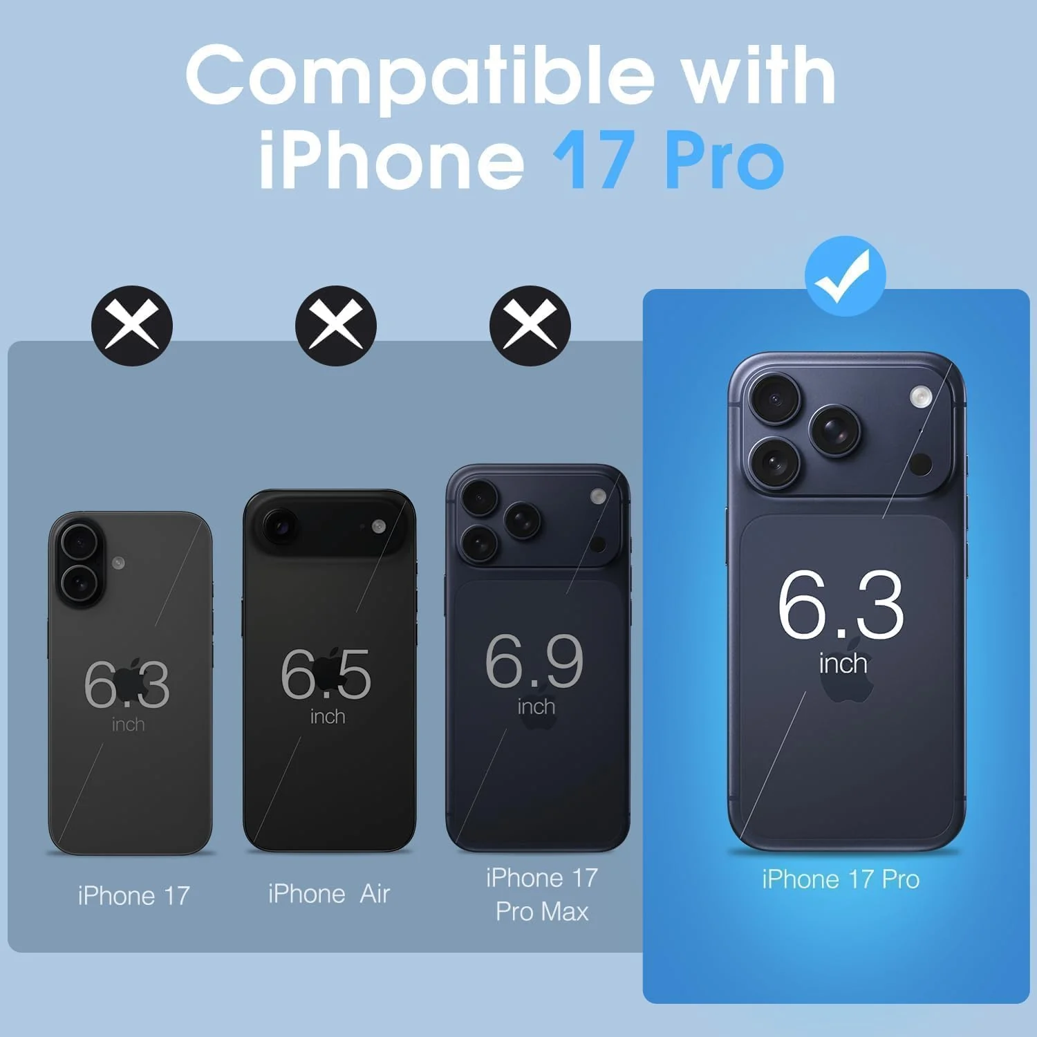 DL3 Mobilak Clear TPU Case for iPhone 17 Pro, Camera protection, Shock-absorbing protection, Raised edges around the screen and camera - Clear