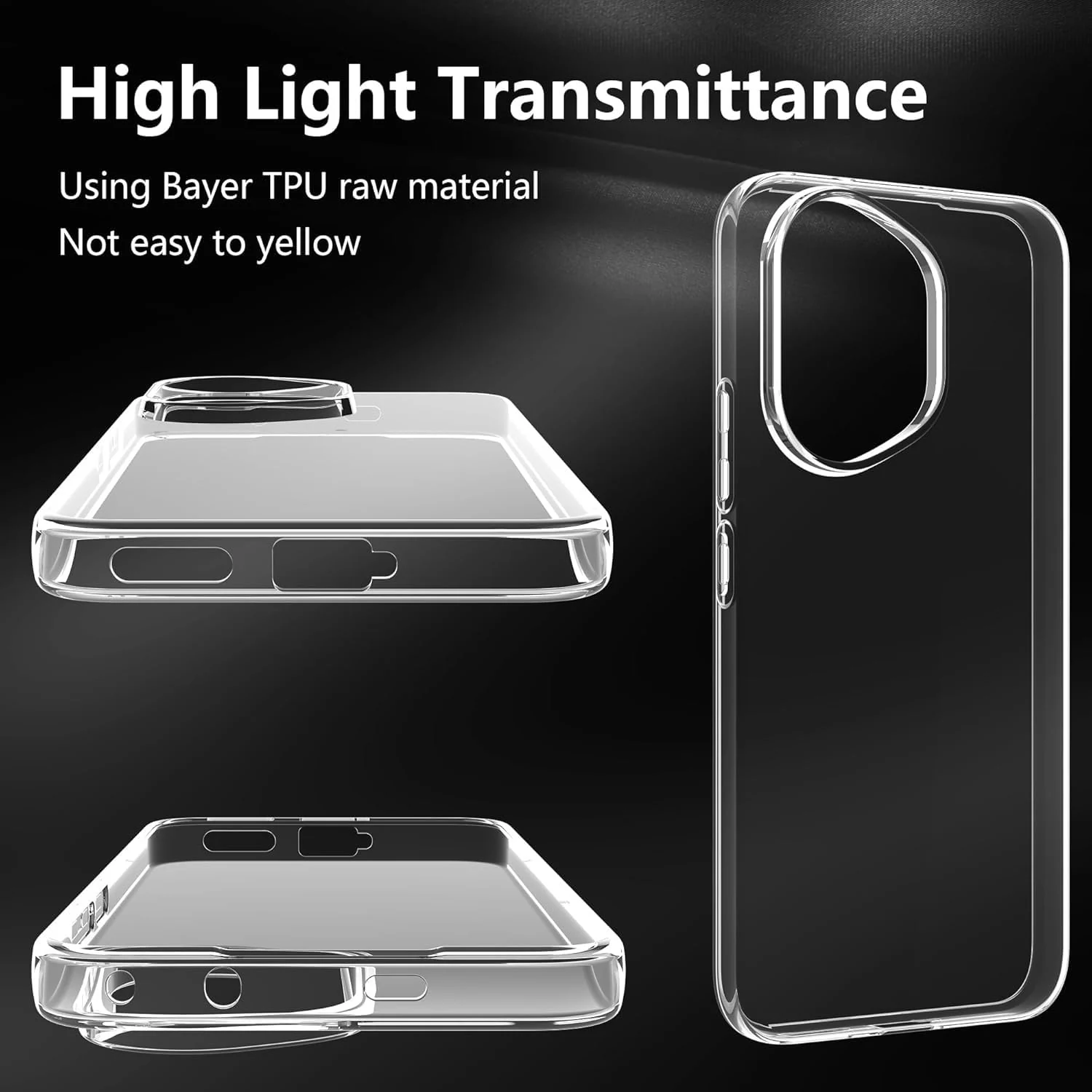 DL3 Mobilak Case Compatible with Honor 400 5G, Case Crystal Soft TPU Gel Case Flexible Silicone Anti-Scratch Camera Protection TPU Cover - Clear