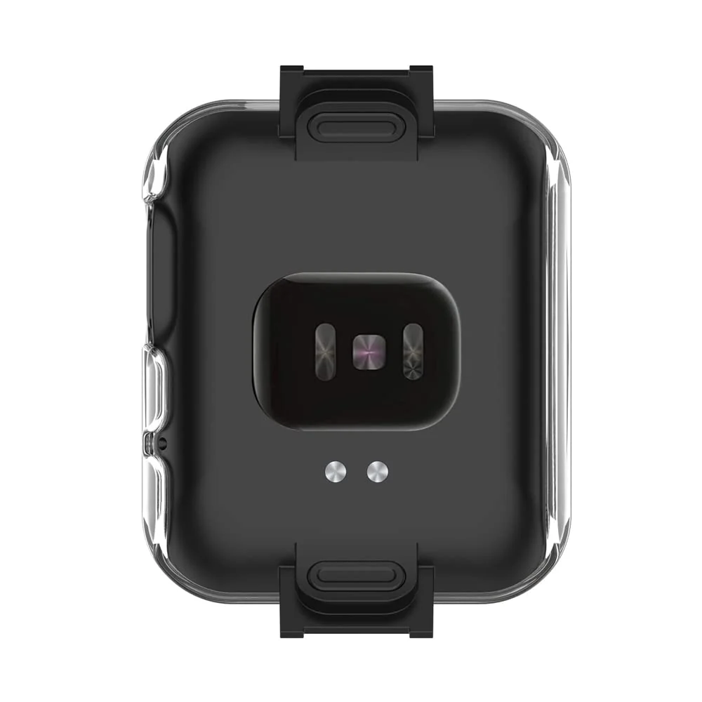 DL3 Mobilak Protective Case Compatible with Xiaomi Mi Watch Lite, 9H Hardness PC Cover Bumper Full Slim Protective Case with Tempered Glass For Redmi Watch Lite - Clear