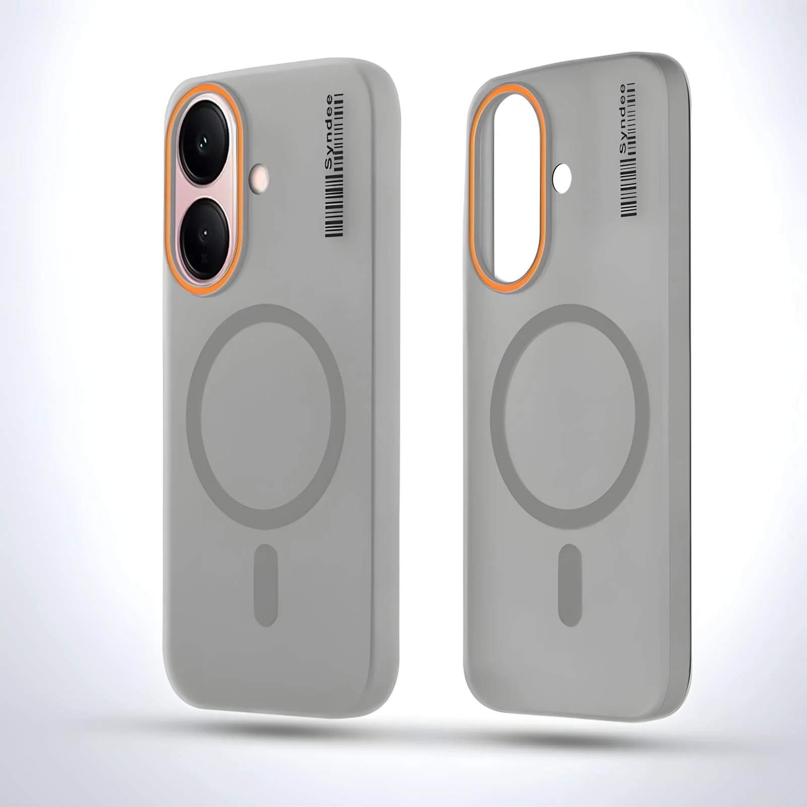 DL3 Mobilak Matte MagSafe-Compatible Magnetic Case for vivo V60 Lite 5G / 4G with Camera Protection and Ring Holder - Gray