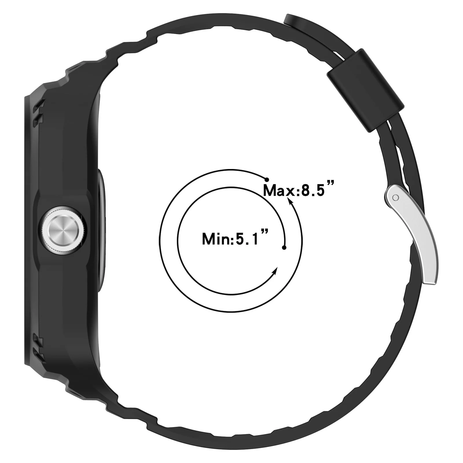 DL3 Mobilak Strap With Cover Compatible with Xiaomi Redmi Watch 4, Silicone Sport Band Replacement Watchband with Bumper Case for Redmi Watch 4, Adjustable Wristband - Black