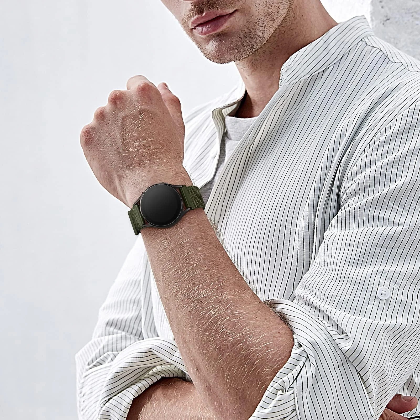 DL3 Mobilak Strap Nylon 20MM Band For Samsung Gear Sport/Watch 4/Watch 5 /Watch 5 Pro /S2 classic/active 2 40mm 44mm/Amazfit GTS 3/ GTS 4/GTS4 Mini/Bip 3/3Pro/GTS 2 mini/GTS 2e/Bip U - Green