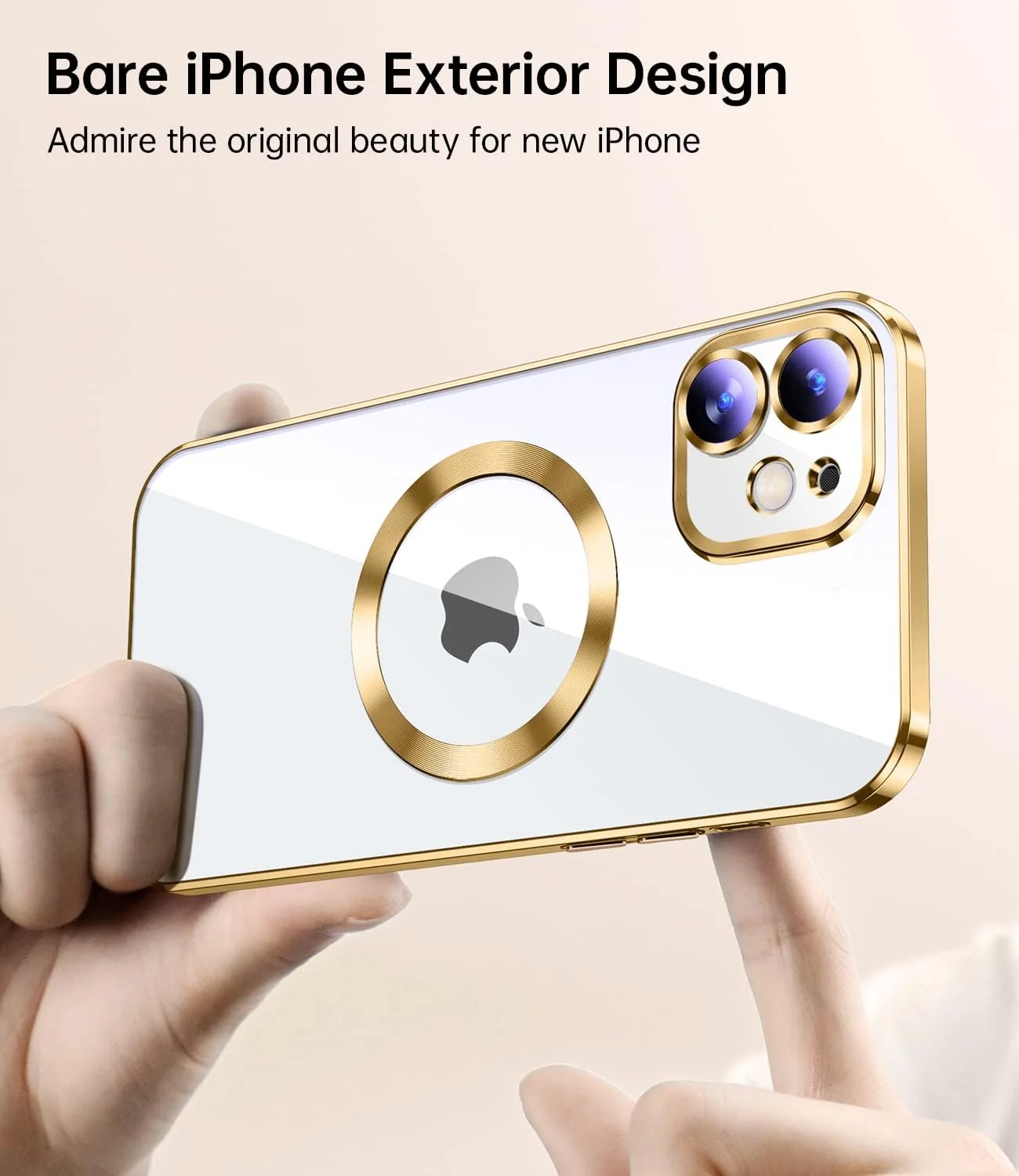 DL3 Mobilak Plated-Edge TPU Protective Case with Camera Protection for iPhone 12 - Gold