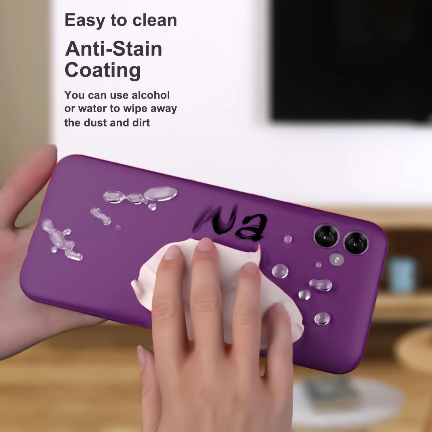 DL3 Mobilak Soft Silicone Protective Case for Samsung Galaxy A04e with Microfiber Lining and Shockproof Design - Violet