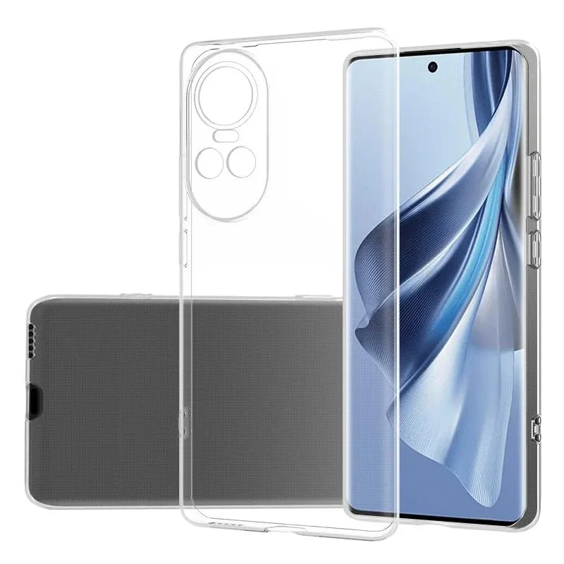 DL3 Mobilak Case Compatible with OPPO Reno 10 / OPPO Reno 10 Pro 5G Case Crystal Soft TPU Gel Case Flexible Silicone Anti-Scratch Camera Protection TPU Cover - Clear