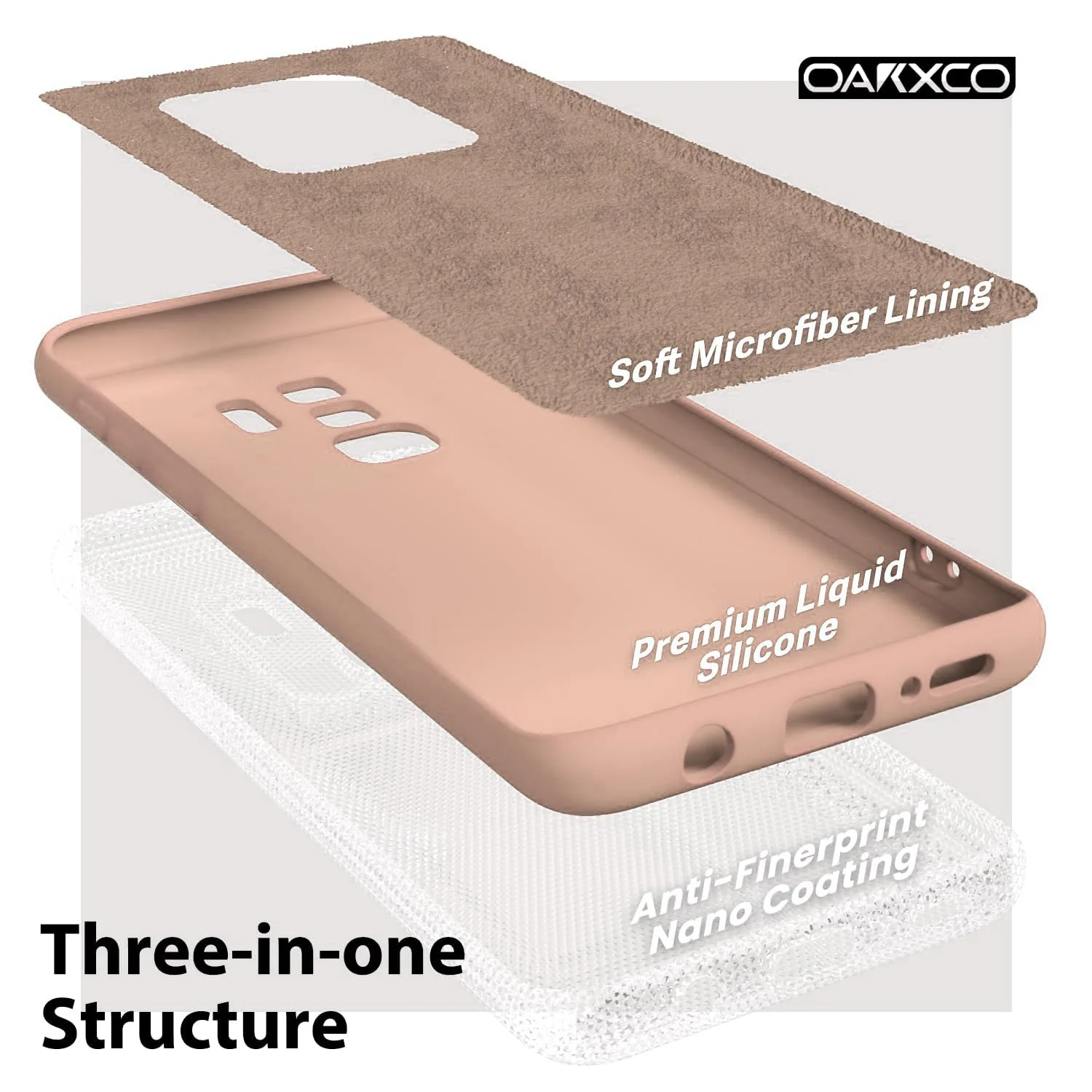 DL3 Mobilak Liquid Silicone Protective Case with Soft Microfiber Lining with Full Camera Protection for Samsung Galaxy S9 Plus - Light Orange
